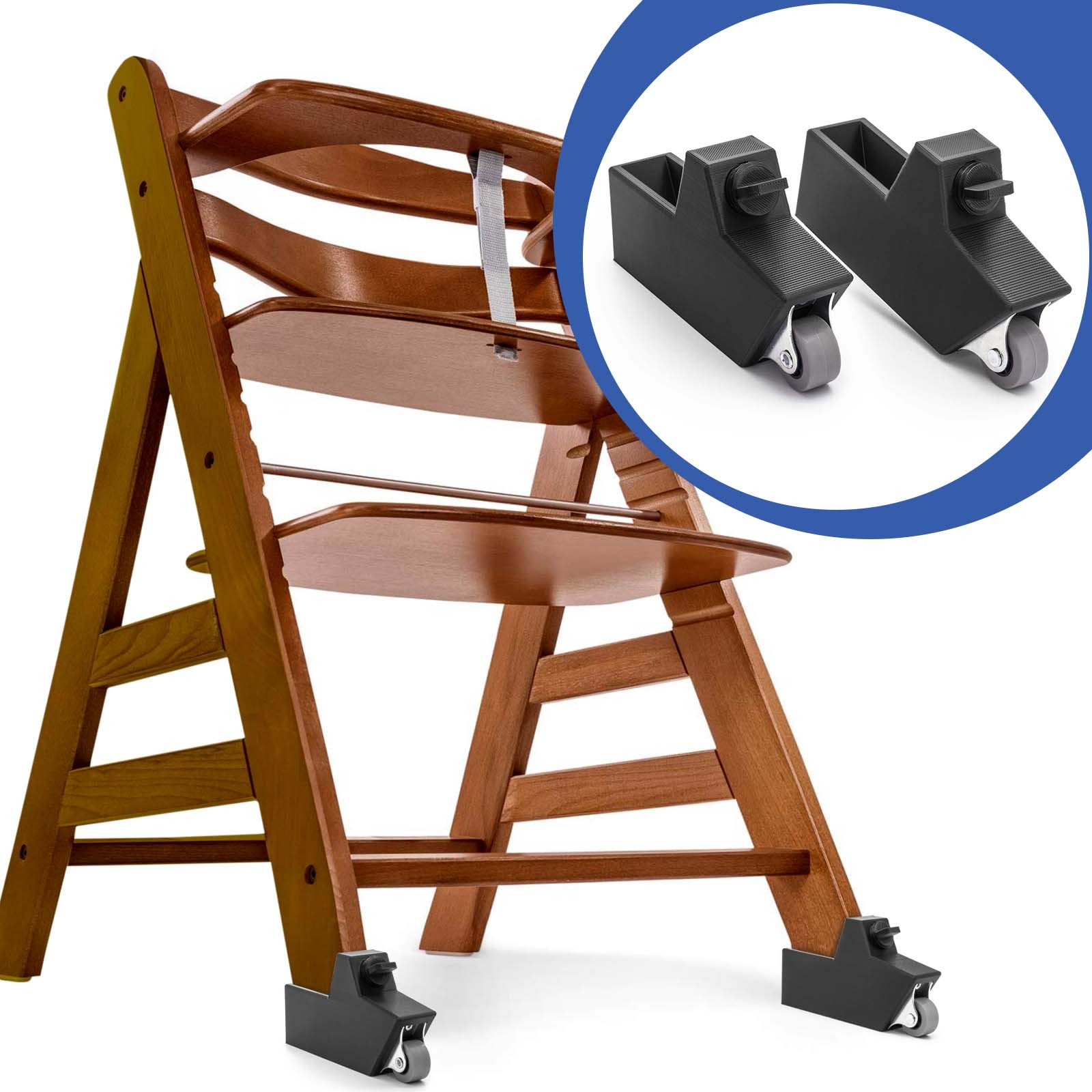 Adapter Universe Adapter für Kinder-Hochstuhl Rollen Räder für Hauck Hochstuhl Alpha Plus Baby Kinder Stuhl Stecken