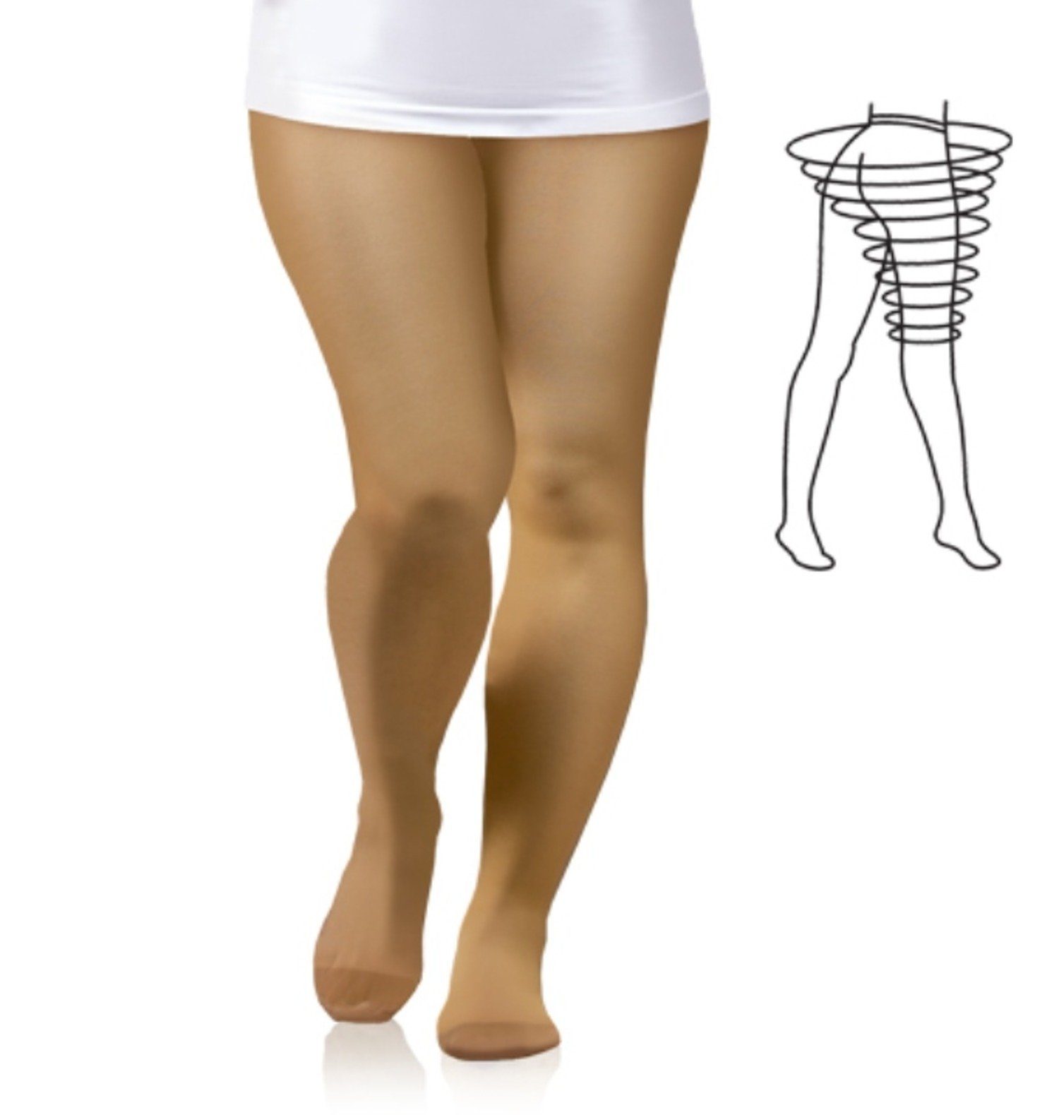 Tonus Elast Strumpfhose Stützstrumpfhose Kompression-Stütz-Strumpfhose Klasse 2 extra Hüftweit