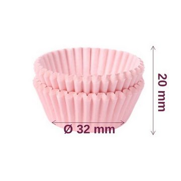 Miss Bakery's House Muffinform Mini Muffinförmchen, (Rosa 200-tlg), kleine Papierbackförmchen für Mini-Cupcakes und Minimuffins