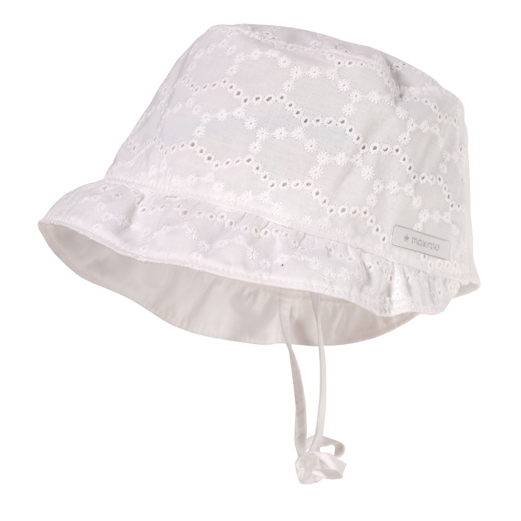 MAXIMO Fischerhut BABY GIRL-Hütchen, Band Rüschen, Jerseyeinsatz, Futter (1-St)