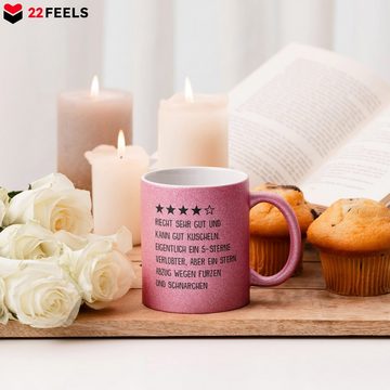 22Feels Tasse Verlobter Geschenk Männer Verlobung Bekannt Geben Für Ihn Spruch, Keramik, Glitzertasse, Made in Germany