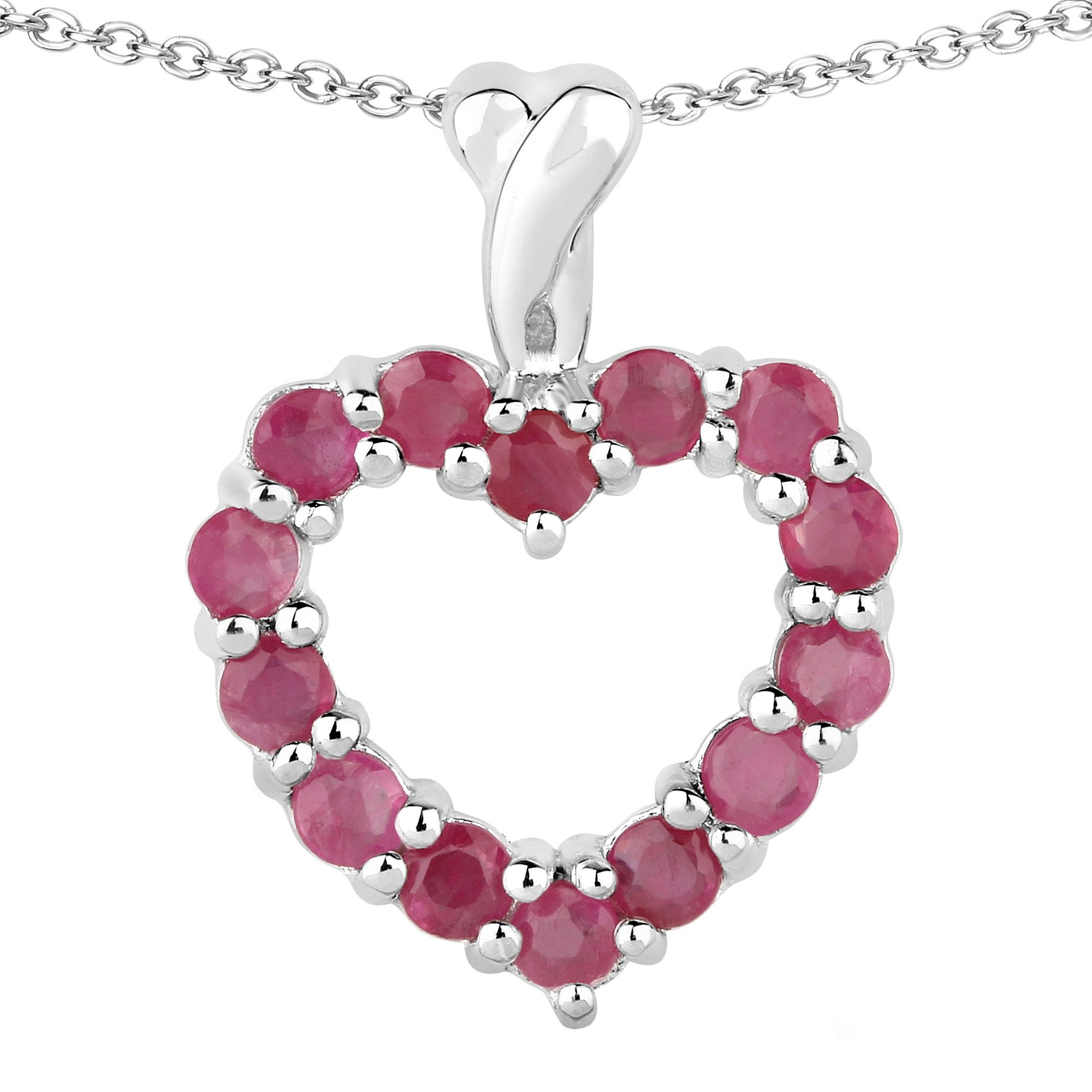 Vira Jewels Kette mit Anhänger 925 Sterling Silber rhodiniert Rubin