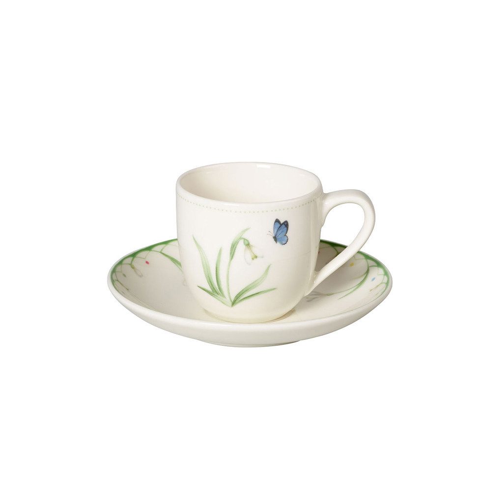 Villeroy & Boch Tasse Colourful Spring Espressotasse mit Untertasse, 1-tlg., Porzellan