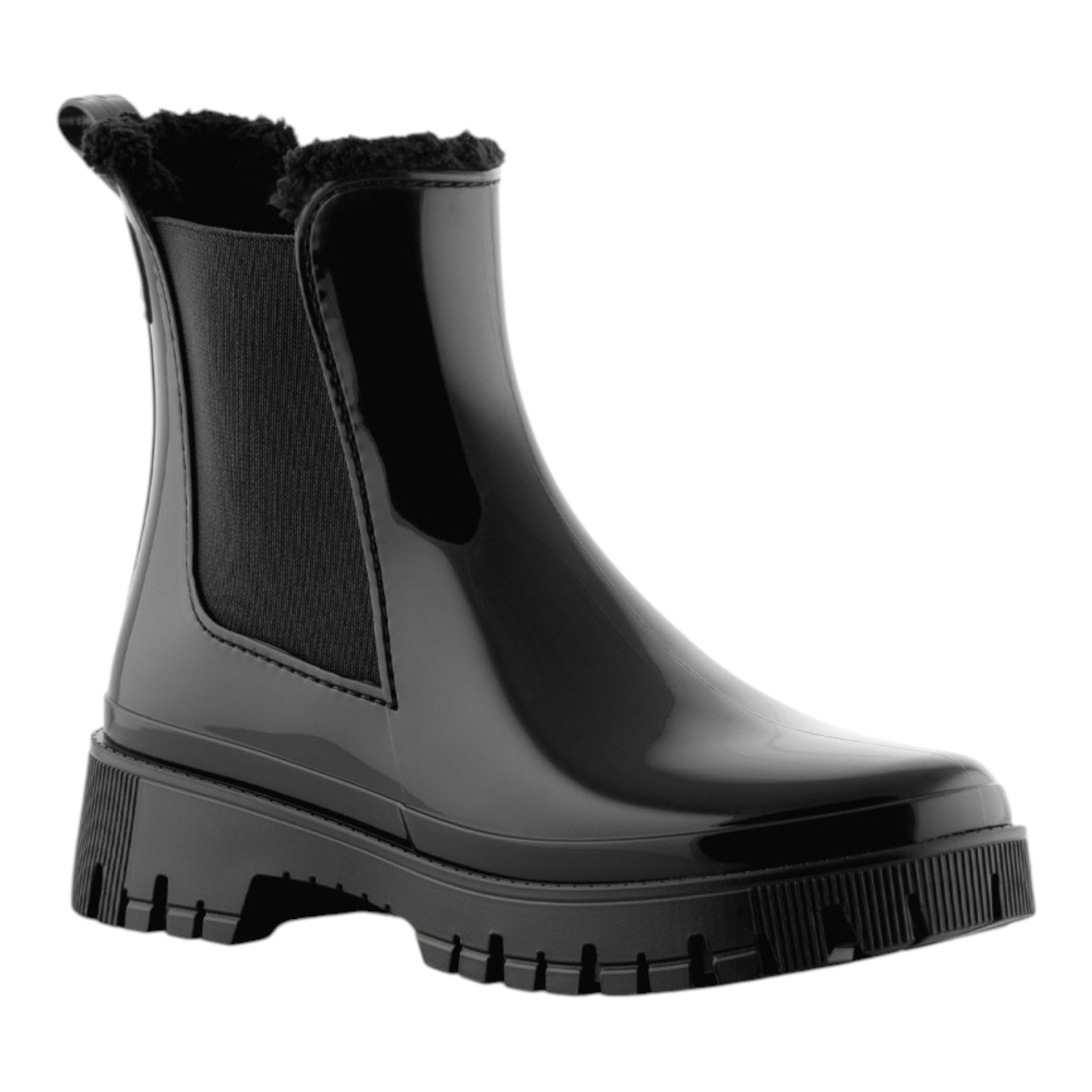 Lemon Jelly Gummistiefel Colden (gefütteter Chelseaboot) glänzend schwarz Damen Sneaker