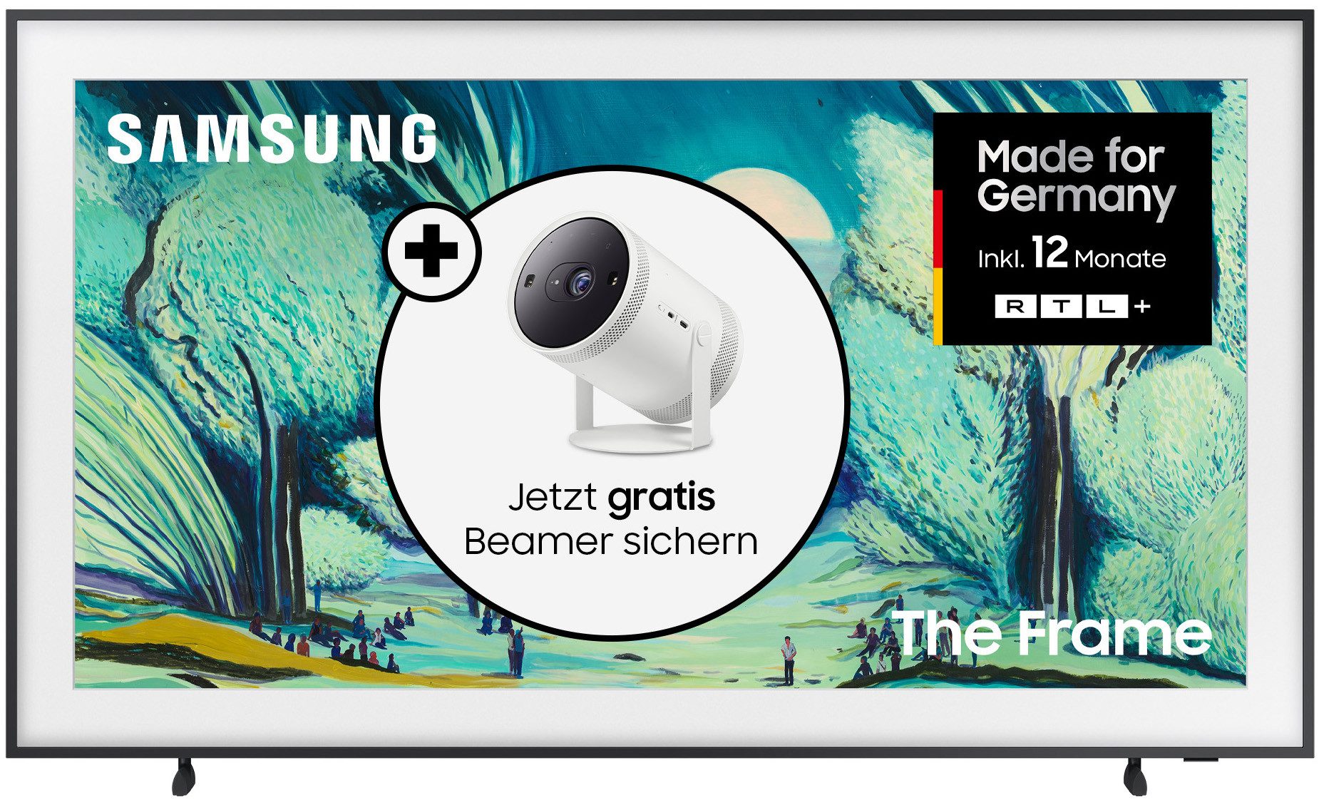 Samsung GQ65LS03FAU QLED-Fernseher (163 cm/65 Zoll, 4K Ultra HD, Smart-TV, The Frame, Mattes Display, Art Mode, Rahmen austauschbar, Dolby Atmos)