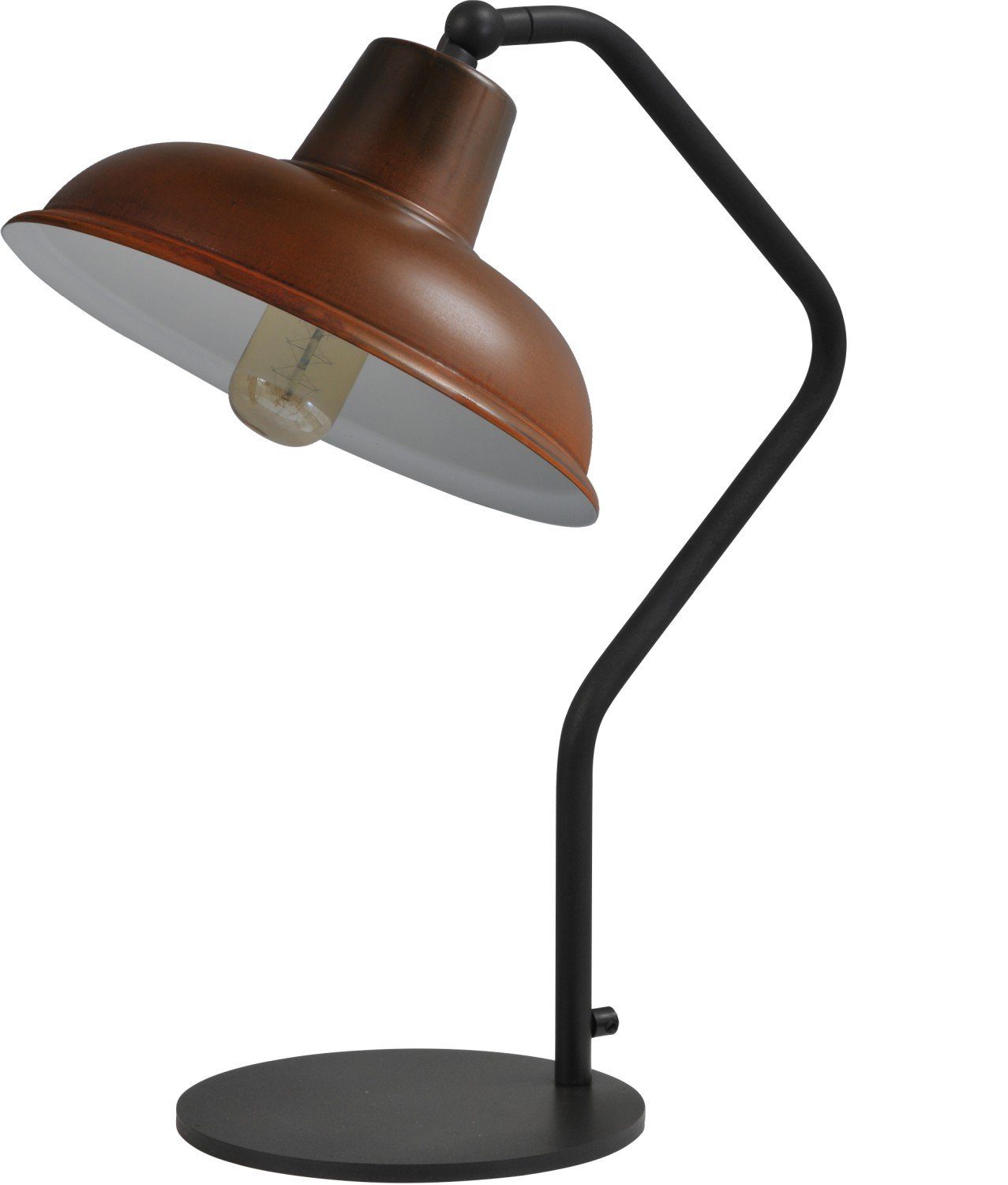 Licht-Erlebnisse Nachttischlampe DI PANNA, ohne E27 Schwarz Beleuchtung Leuchtmittel, Industrie 53 Braun Tischlampe Metall Design cm