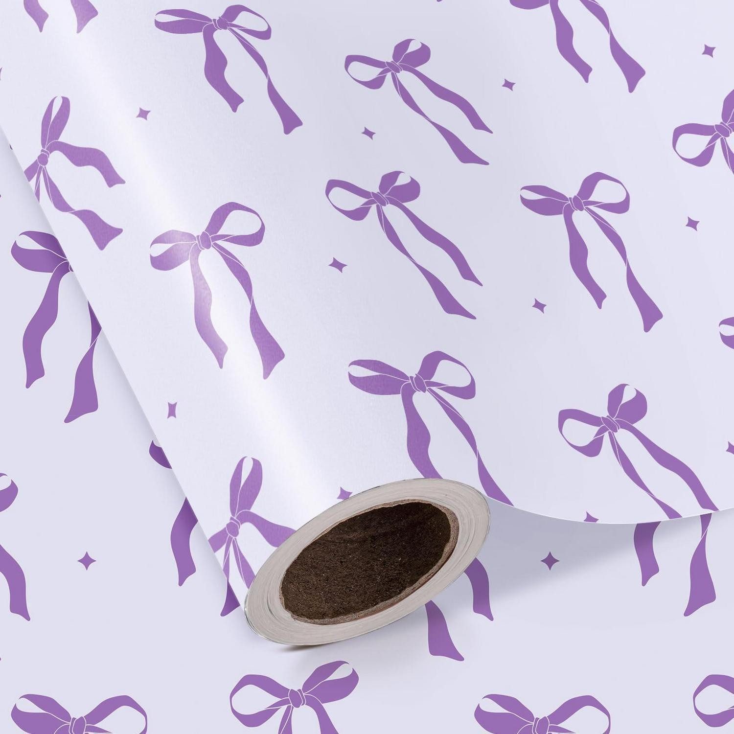 LuxusKollektion Geschenkpapier Geschenkpapier Mini Rolle Lila Schleife