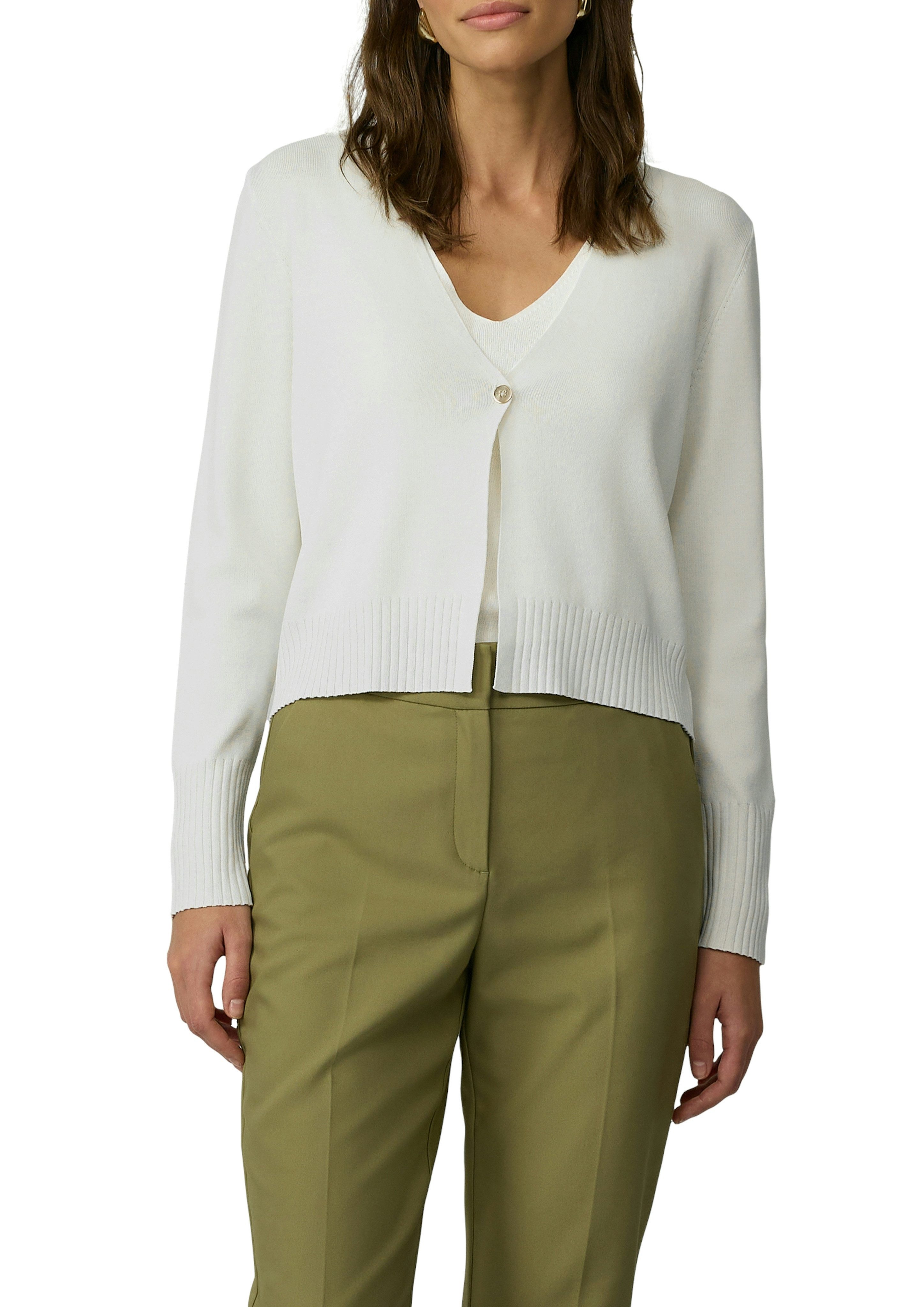 s.Oliver BLACK LABEL Strickjacke kurz, mit 1-Knopf-Verschluss