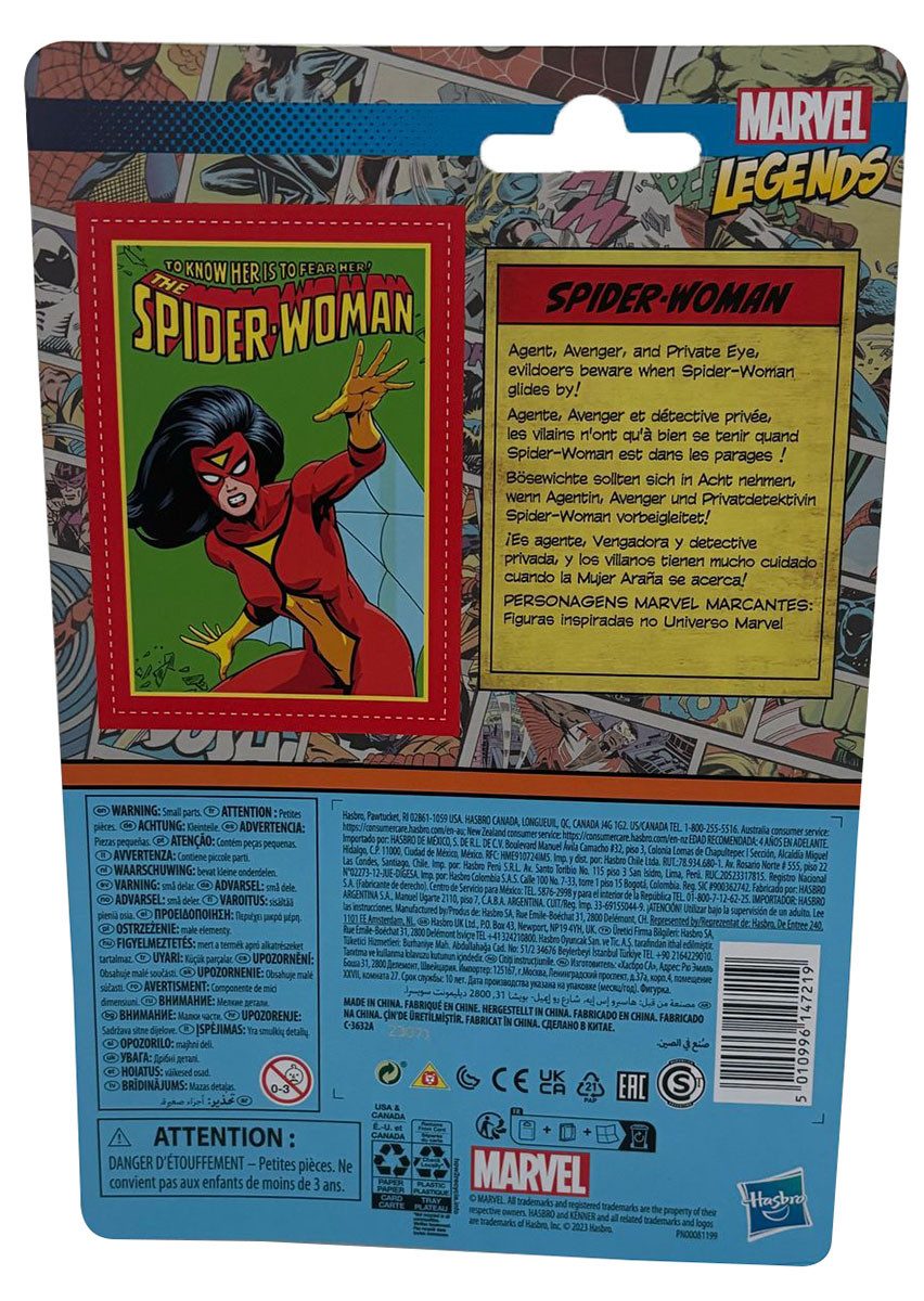 MARVEL Actionfigur Marvel Legends Spider-Woman - Kenner Retro-Collection, bewegliche Acti