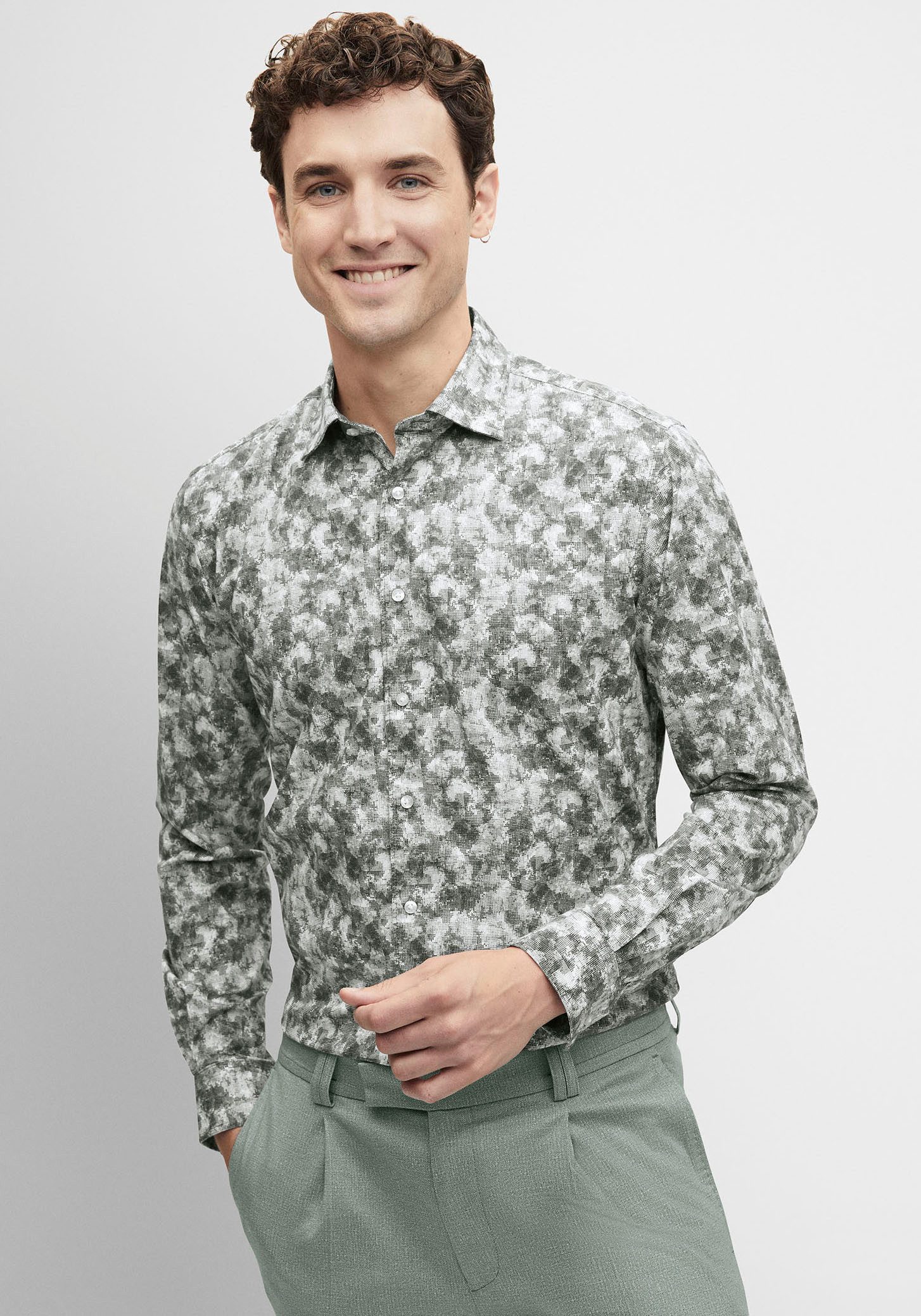 Cinque Langarmhemd CISTEVEN in Allover-Druck günstig online kaufen