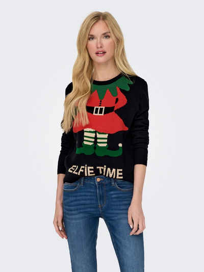ONLY Weihnachtspullover ONLXMAS SELFIE LS O-NECK BOX KNT