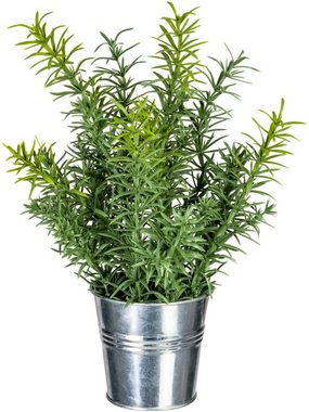 Kunstpflanze Kräutermix im Zinktopf Kräuter, Creativ green, Höhe 25 cm