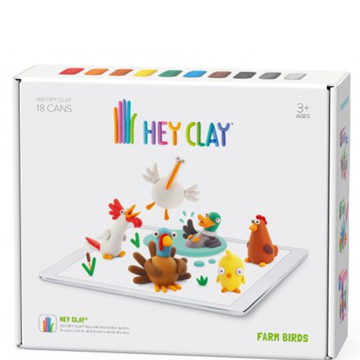 Hey Clay Play-Doh HCL18009PCS, Farm Birds Interaktive Play-Doh Bauernhofvögel