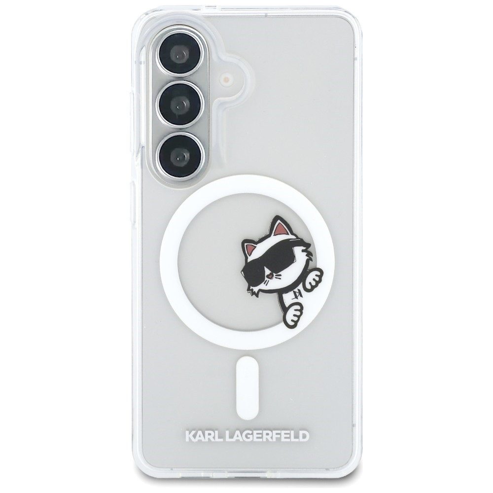 KARL LAGERFELD Handyhülle Galaxy S26 Plus transparent MagSafe Katze Choupette Logo 6,7 Zoll, Kantenschutz