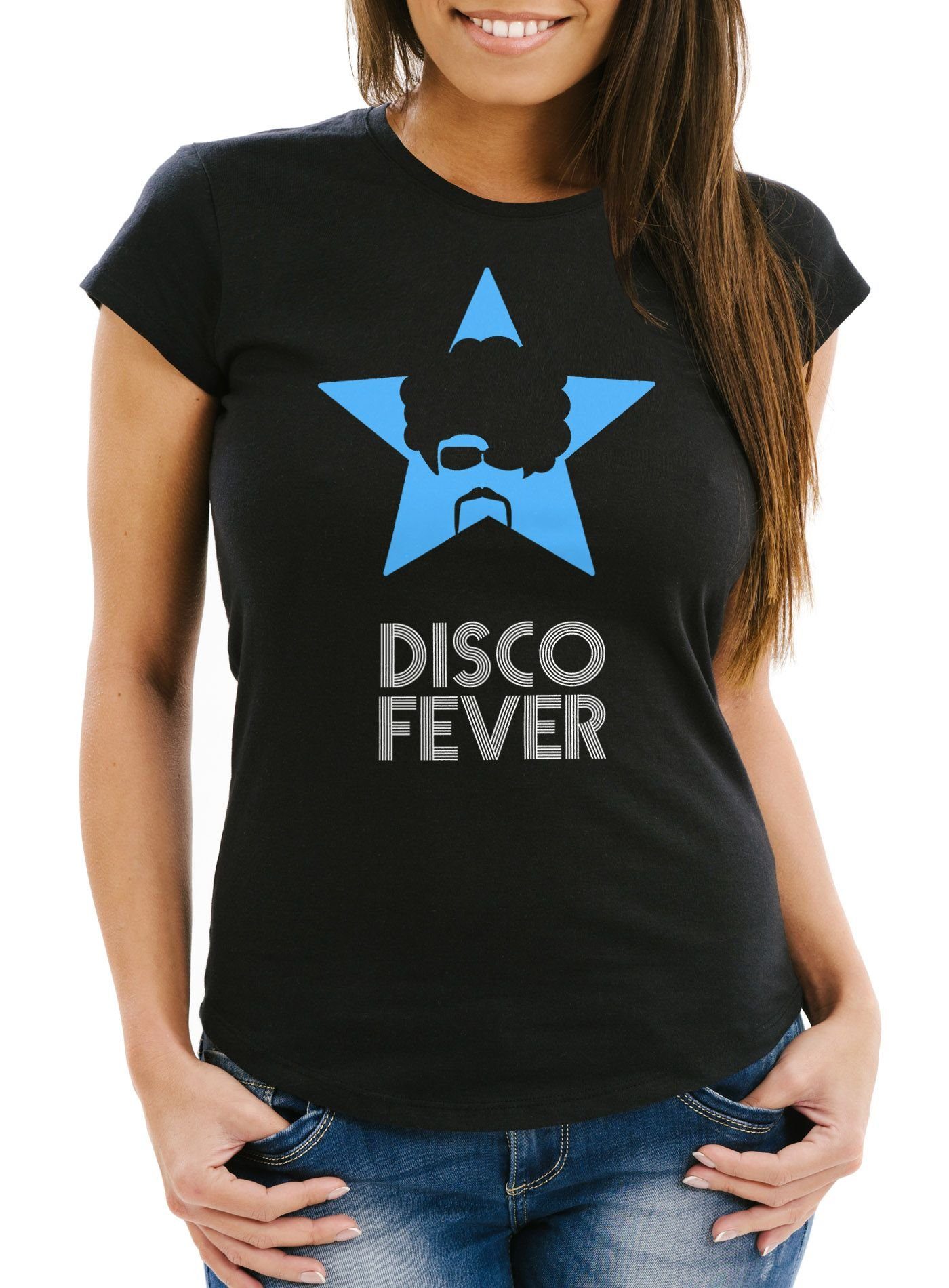 MoonWorks Print-Shirt Damen T-Shirt Retro Disco günstig online kaufen