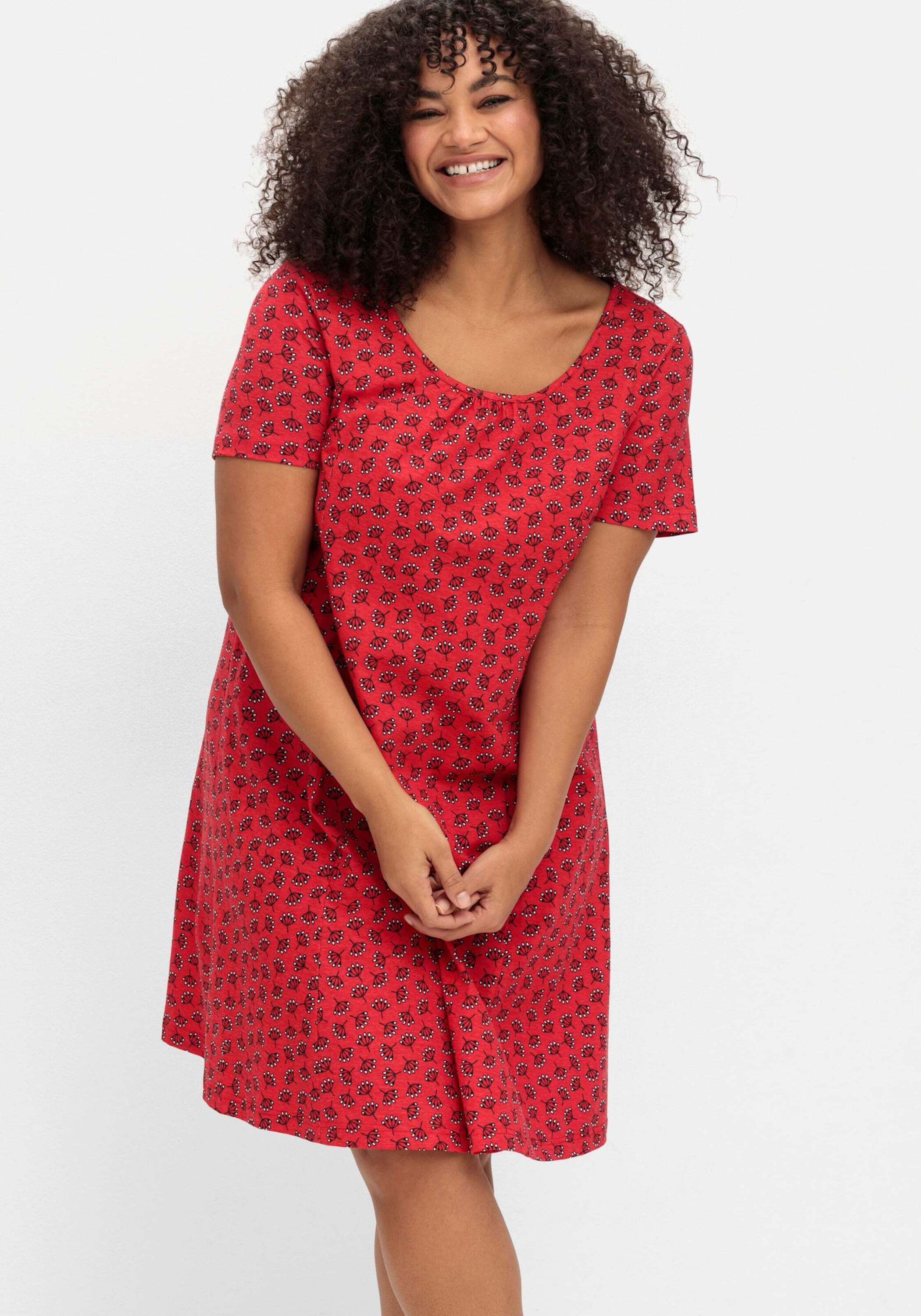 Sieh an! Jerseykleid Jersey-Kleid Kurzarm
