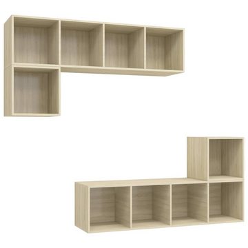 vidaXL TV-Schrank 4-tlg. TV-Schrank-Set Sonoma-Eiche Holzwerkstoff (1-St)