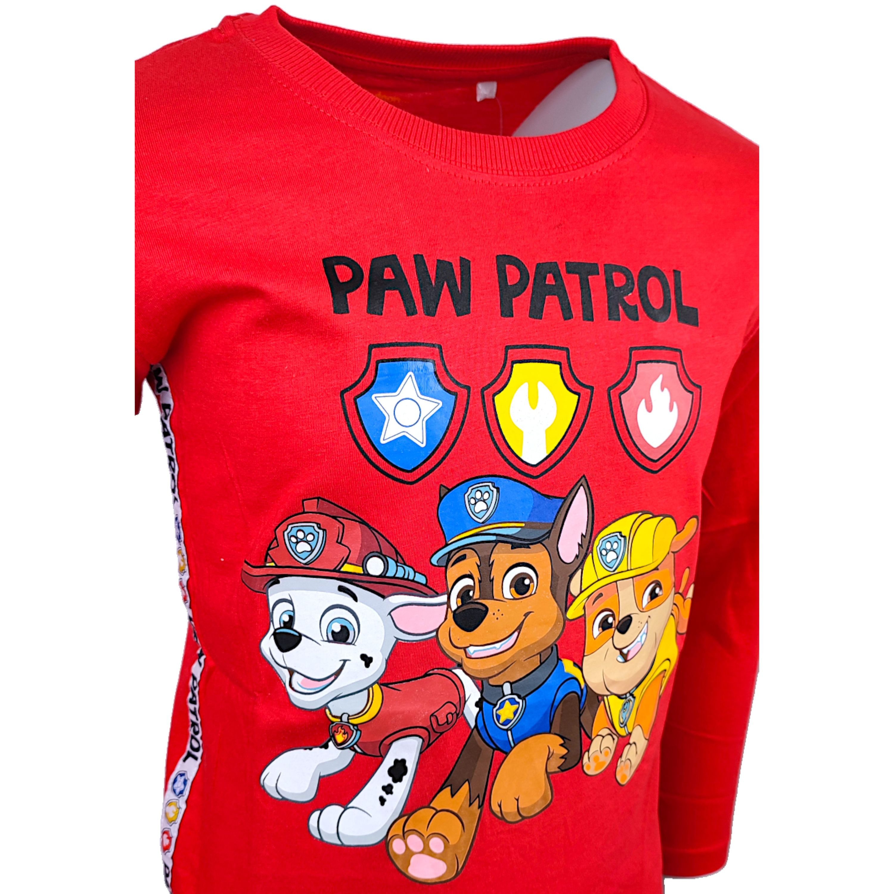 PAW PATROL Langarmshirt Chase, Marshall, Rubble Jungen Shirt aus Baumwolle Gr. 98 - 128 cm