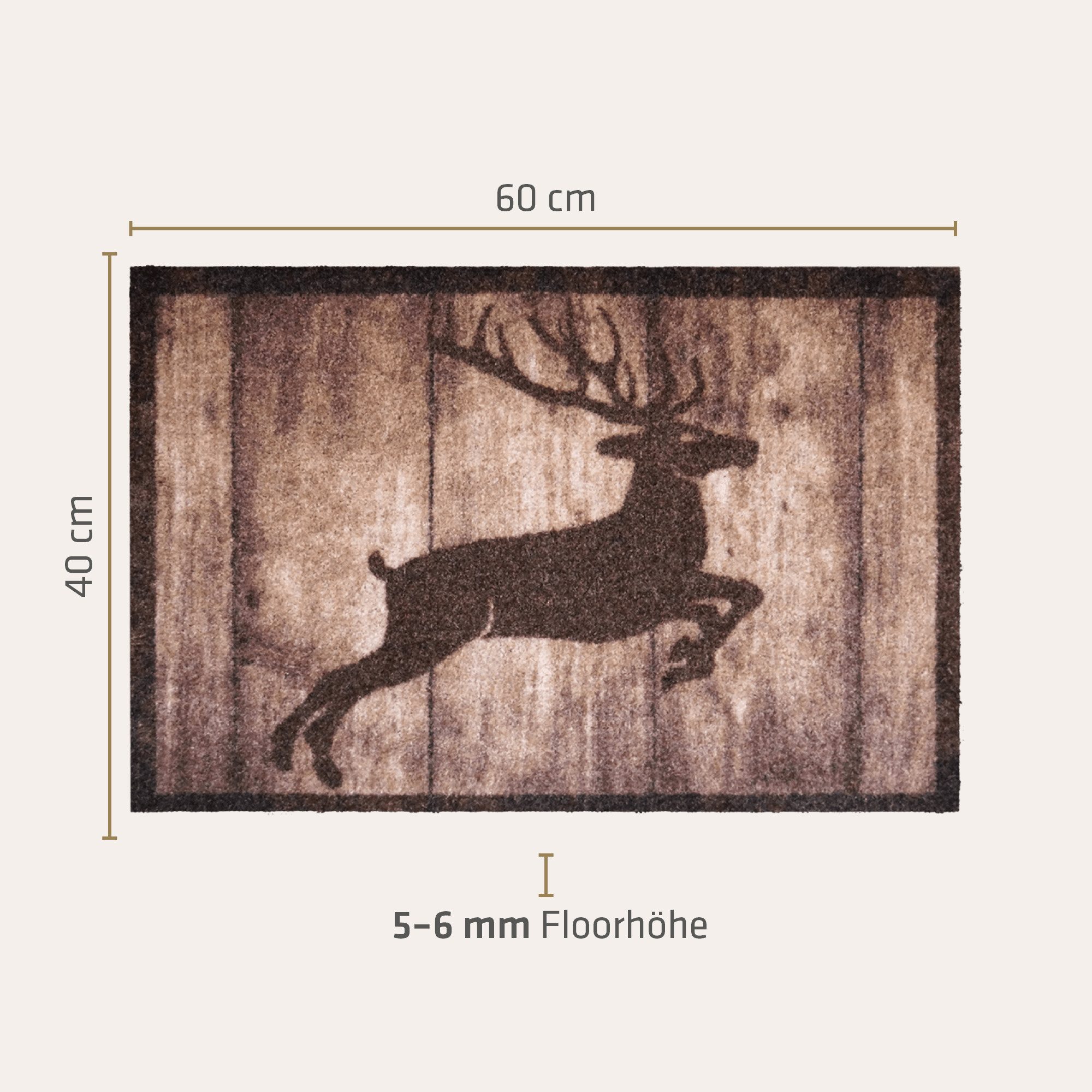 akzente Fußmatte Listen Deer Jump, Rechteckig, Höhe: 6 mm, 40x60 cm, Polyes günstig online kaufen