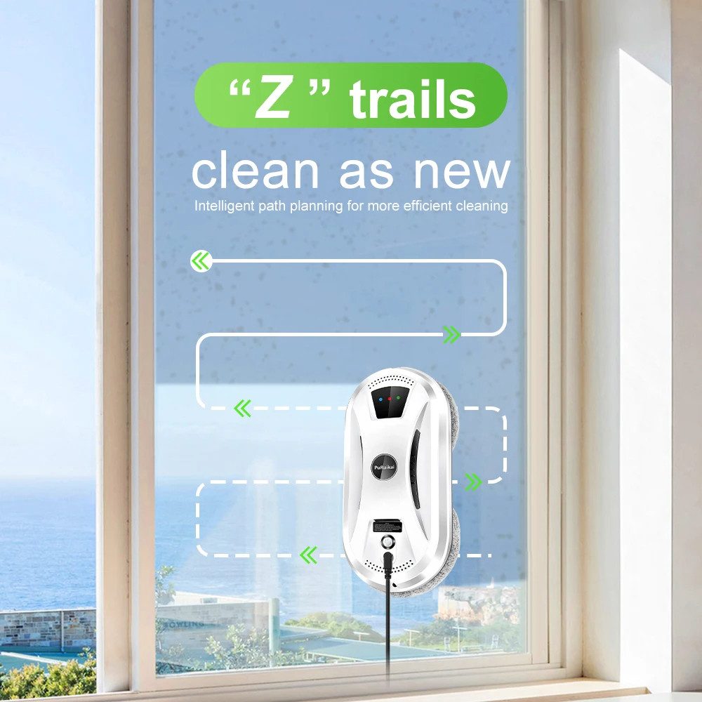 Athlix Akku-Fensterreiniger Fensterputzroboter automatisch Fenster Reiniger Fenster Fliesen, 10 Meter pro Minute, 800W, 150kg Zugkraft – Bild 4 von 5