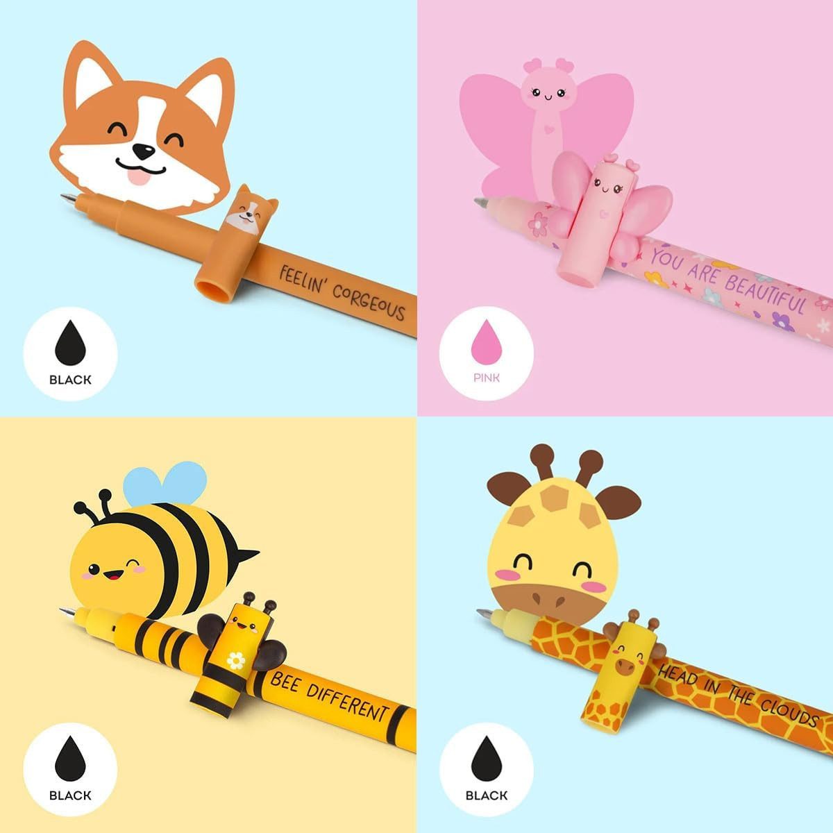 Legami Gelschreiber 8er Set Gel-Radierstifte, Erasable Pen, Stifte mit radierbarer Tinte, (8-tlg)