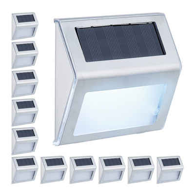 relaxdays LED Solarleuchte Solarlampen für die Wand, 12er Pack