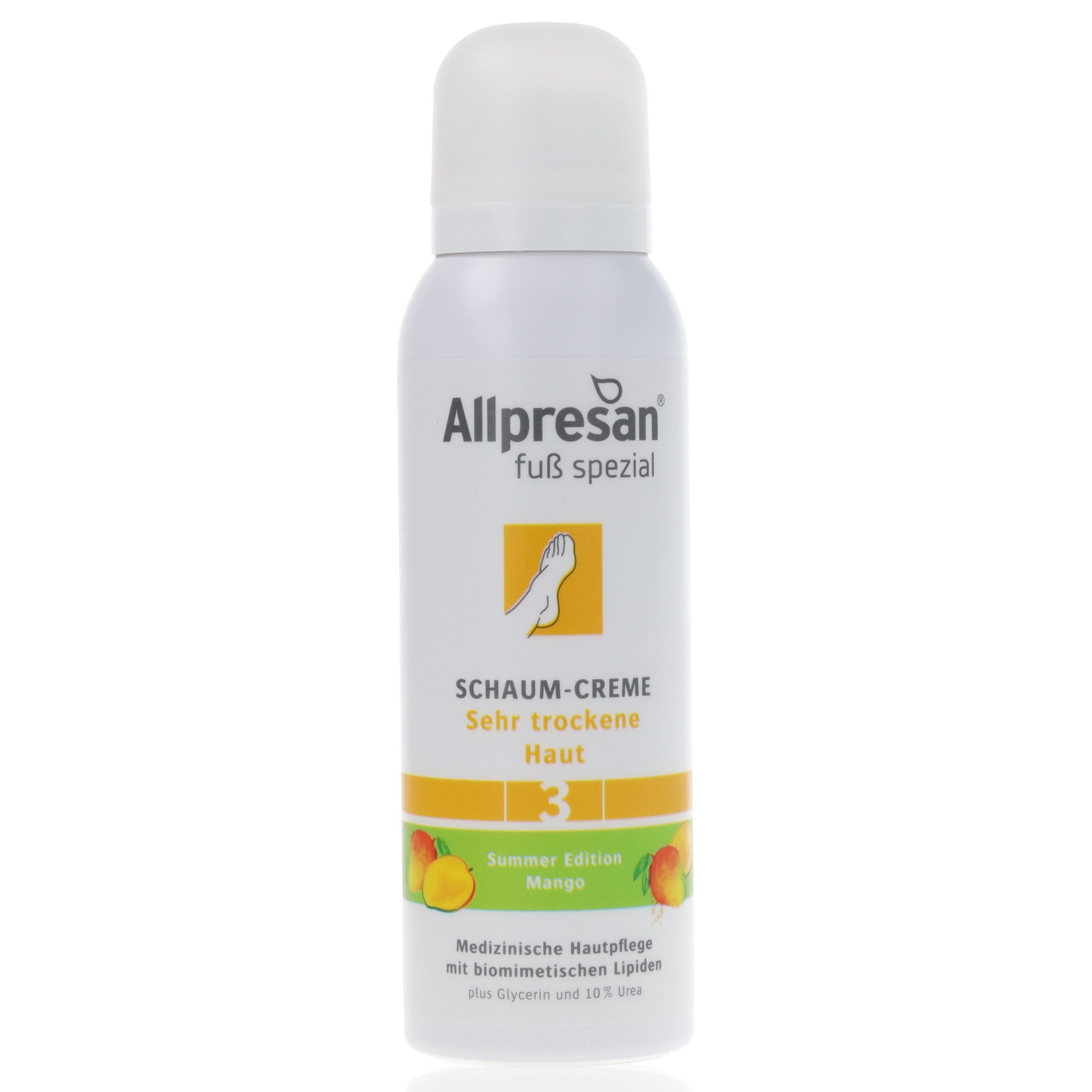 Allpresan Fußschaum Allpresan Fuß spezial 3 Sehr trockene Haut -Produkt wählbar- Feuchtigkeits-Komplex aus 10% Urea und Glycerin, 1-tlg., Medizinische Fußpflege mit biomimetischen (hautverwandten) Lipiden
