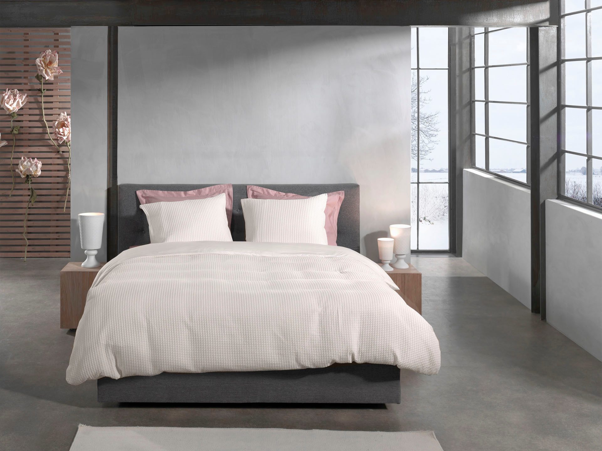 Heckett and Lane Wendebettwäsche Vafala, Perkal, 2 teilig, Waffelmuster,100% Baumwolle ab 135x200 cm.