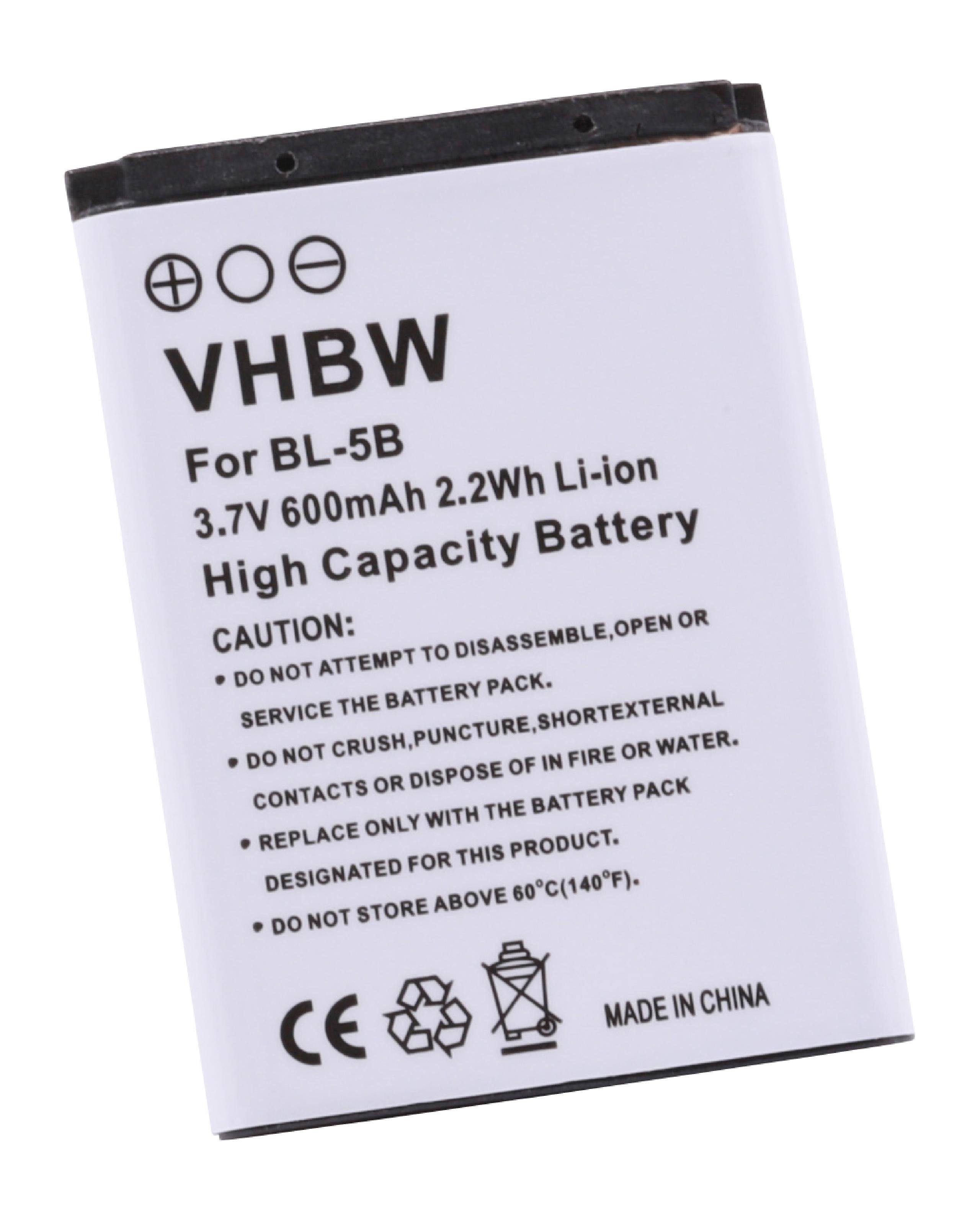 vhbw passend für Nokia 6124 classic, 7260, 7360, N80, N80 Internet Edition, Smartphone-Akku 600 mAh