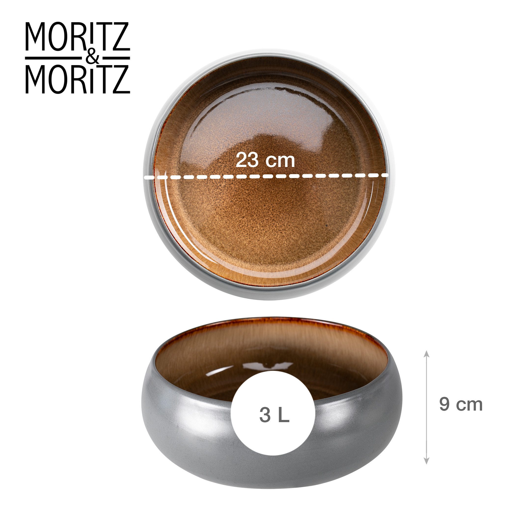 Moritz & Moritz Servierschale SOLID Servierschüssel - Beige, Steinzeug, (Set, 1-tlg), Spülmaschinengeeignet