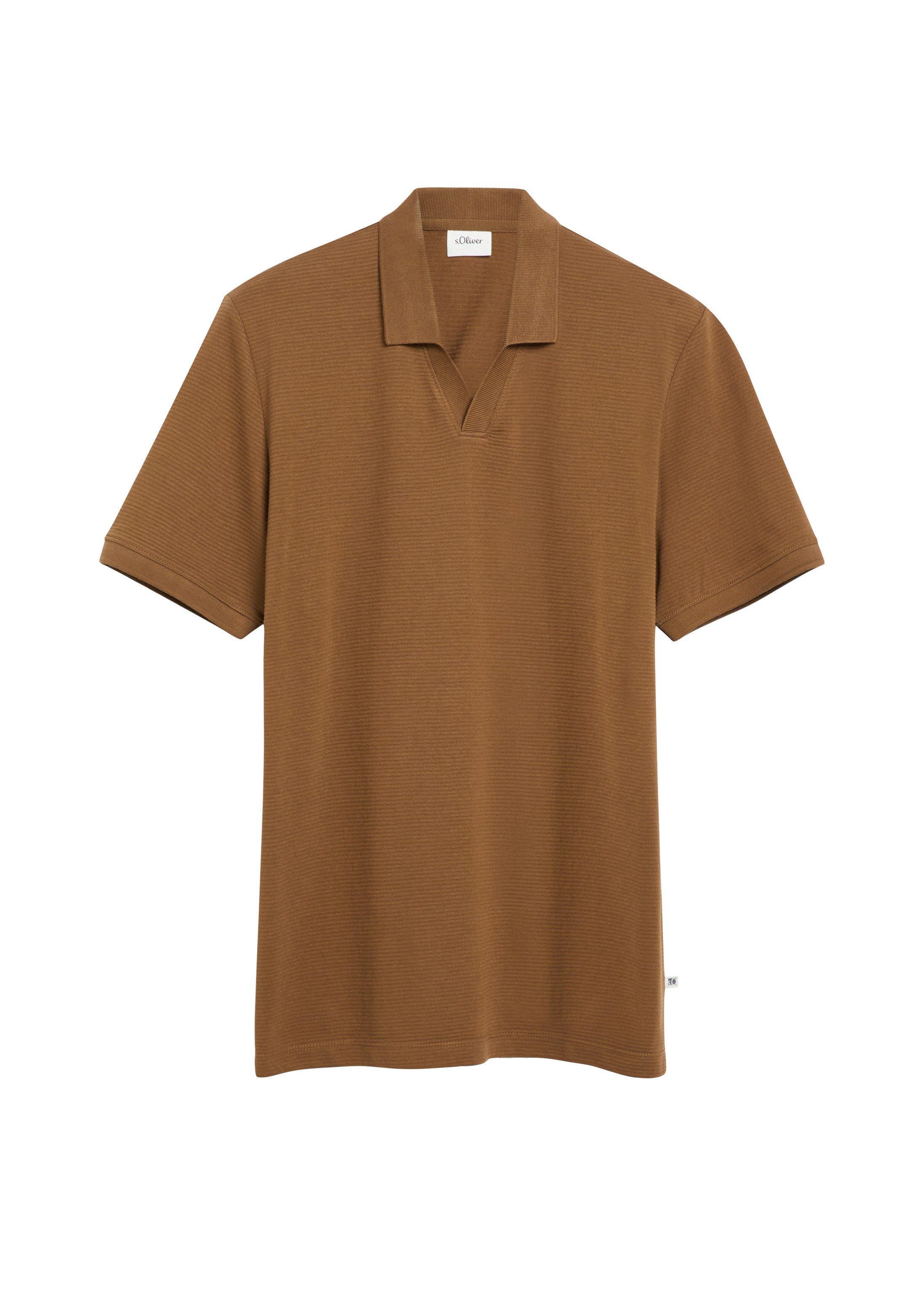 s.Oliver Kurzarmshirt Polo-Shirt Poloshirt mit Strukturstreifen
