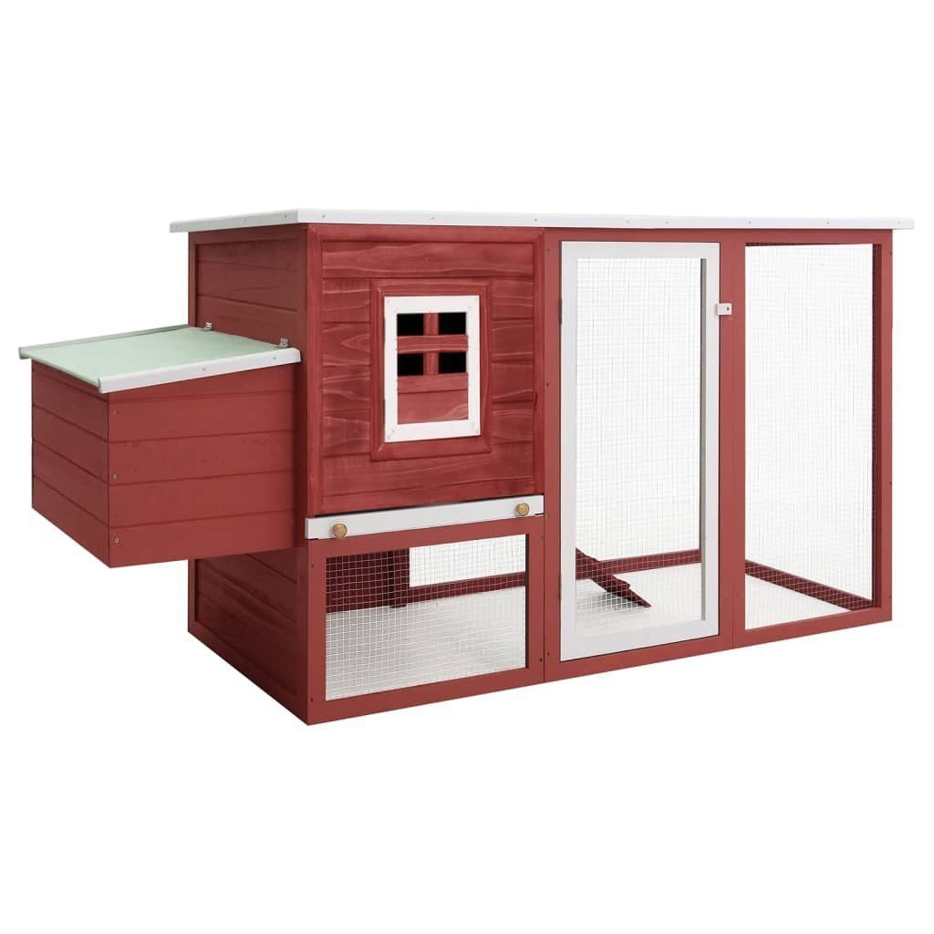 furnicato Kleintierstall GartenHühnerstall mit 1 Legenest Rot Holz
