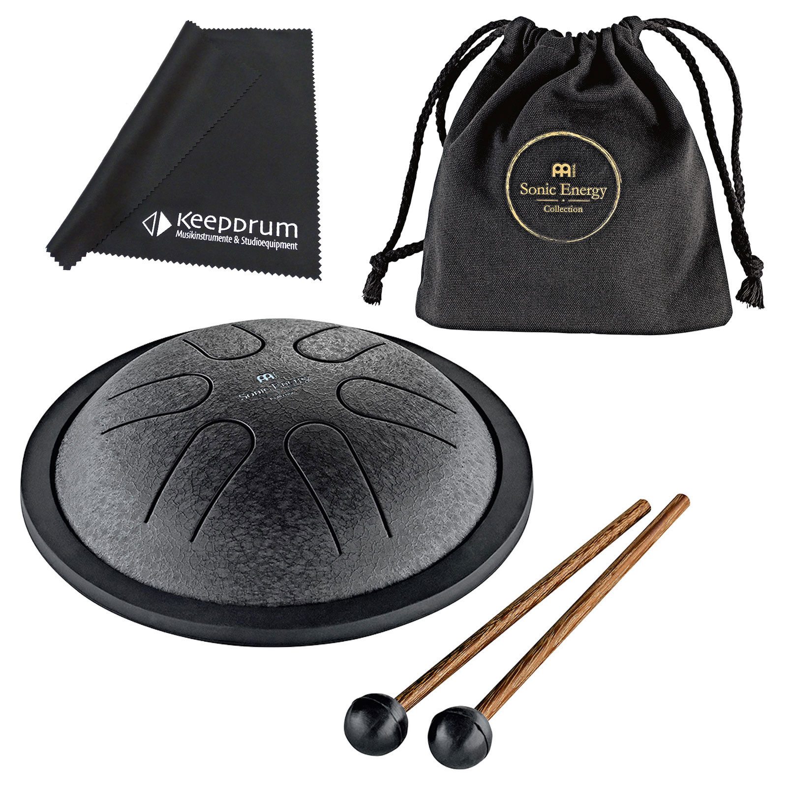 Steel Tongue Drum Meinl Sonic Energy MSTD1BK Tongue Drum mit Tuch