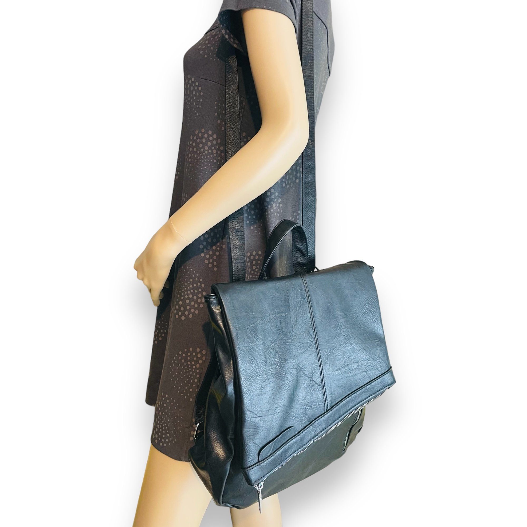 Taschen4life Rucksack 2in1 Rucksack & Umhängetasche in Einem 9200-17, Damen Rucksacktasche, viele Fächer, schnell umbaubar