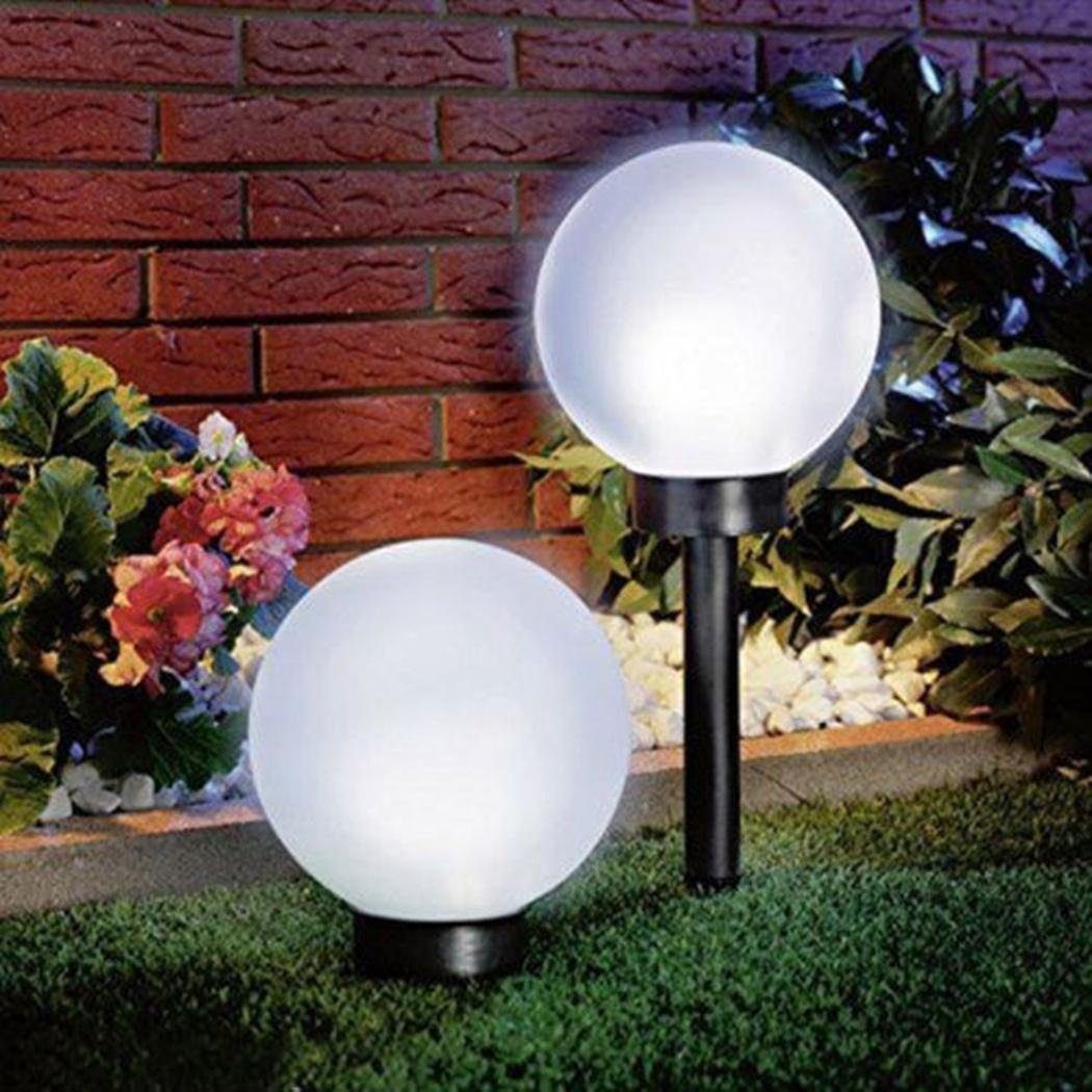 mit Erdspieß, Garten integriert, 8 Außen LED Gartenstrahler iscooter Kugel LED Tageslichtweiß, Solarlampe Solarleuchte für Stücke Gartenleuchte, fest Kugelerdspiess, LED LED