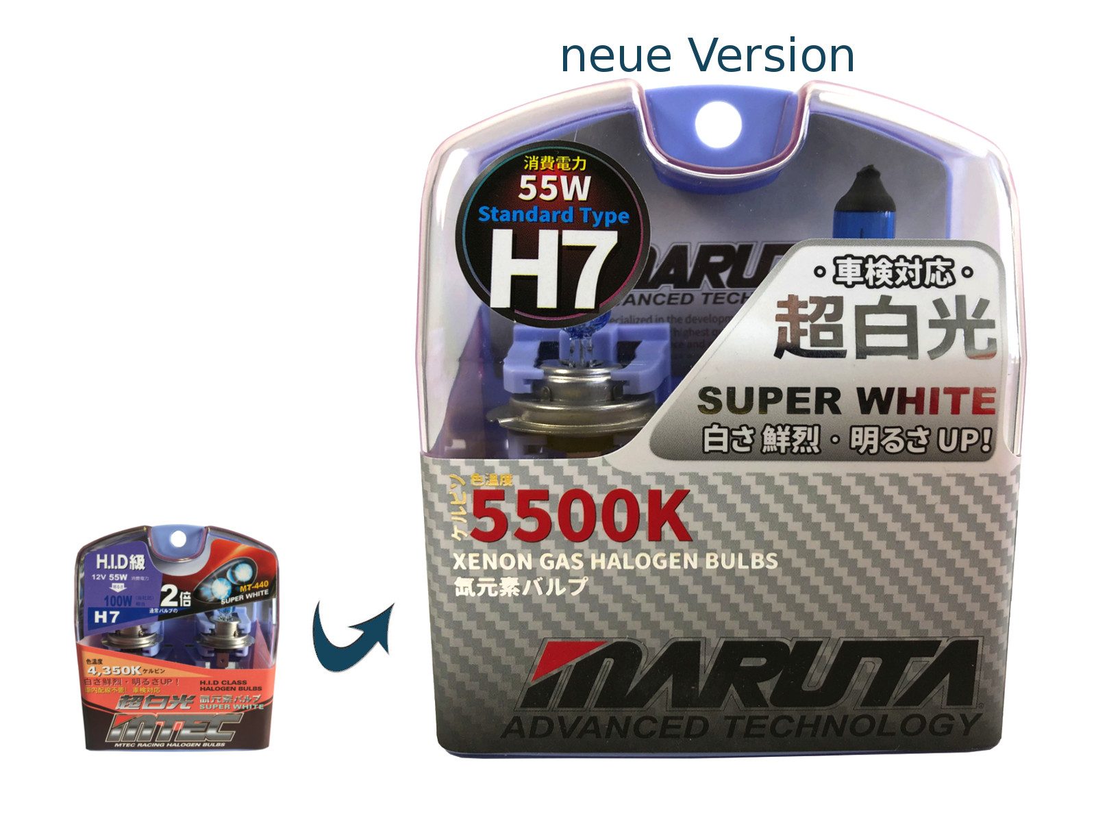 MARUTA KFZ-Ersatzleuchte Super White H7, PX26d, Kaltweiß, Xenon-Effekt, langlebige Xenon-Gasbirne, hochwertiges – Bild 4 von 5