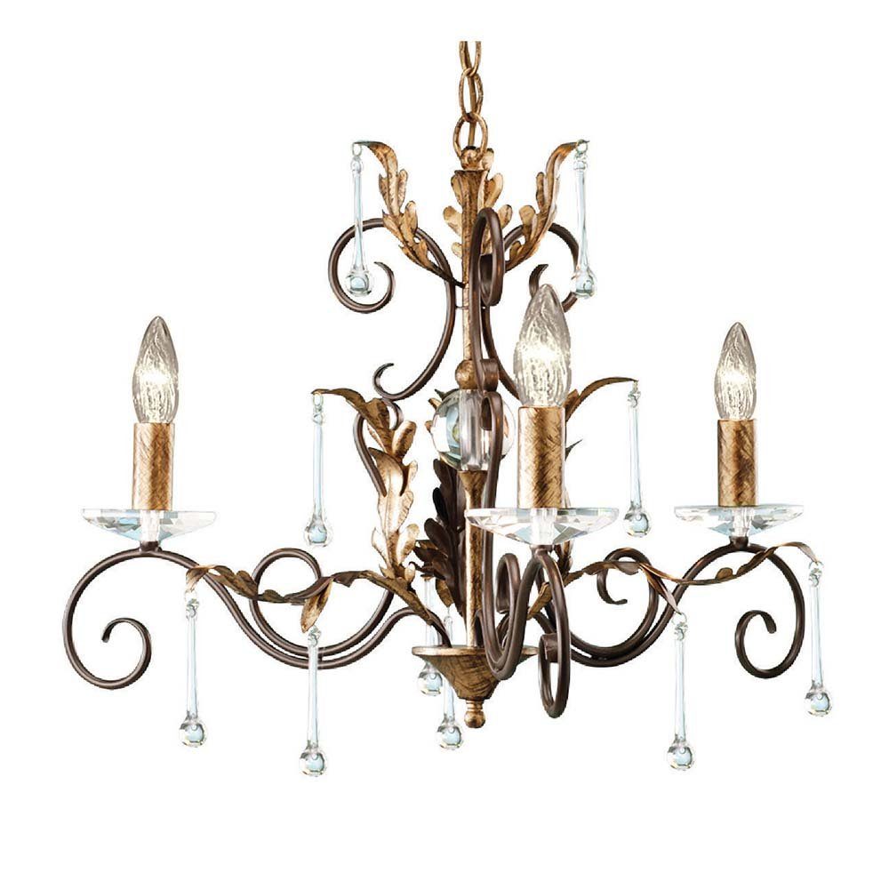 Elstead LIGHTING Kronleuchter, Leuchtmittel nicht inklusive, Kronleuchter Hängelampe Deckenleuchte Stahl Bronze Gold D 65 cm