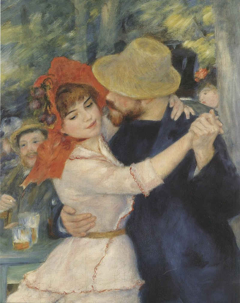 Kunstdruck Tanz im Bougival Pierre-Auguste Renoir Detailbild Paar Werbung 1348, (1 St)