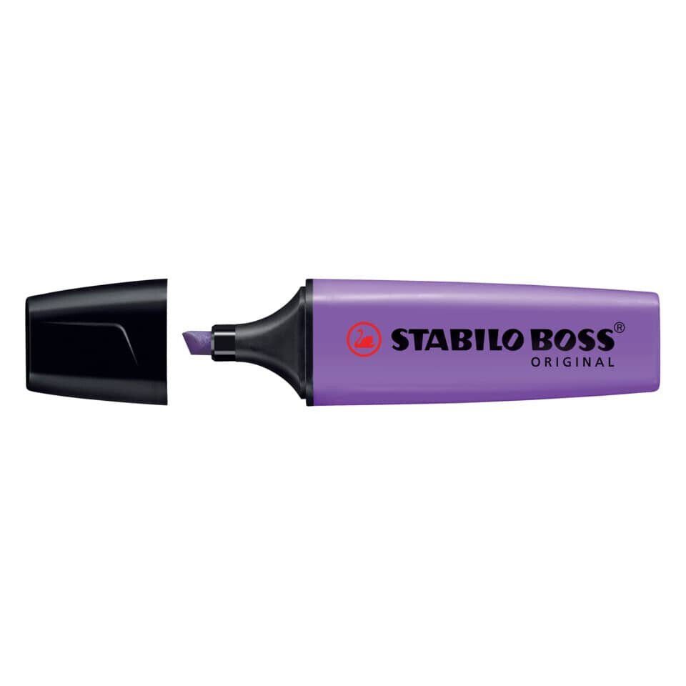 STABILO Marker STABILO BOSS Textmarker 70/55 lavendel Keilspitze Tinte auf 2-5mm Leuchtstift, Wasserbasis