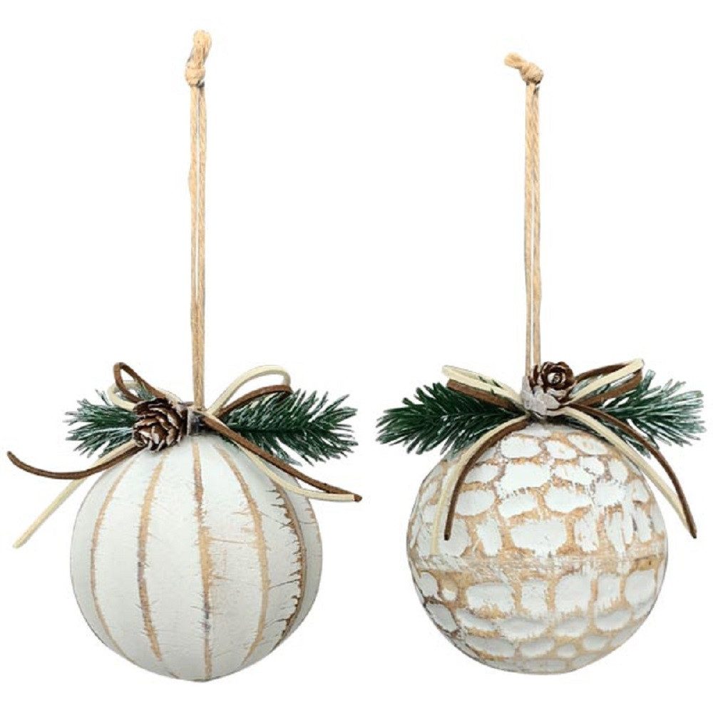 Exner GmbH Garten- & Wohnaccessoires Christbaumschmuck Exner KugelHänger Dost, weiß, 10,5x10,5x12 cm, Kugelanhänger, 257957 (1-tlg)