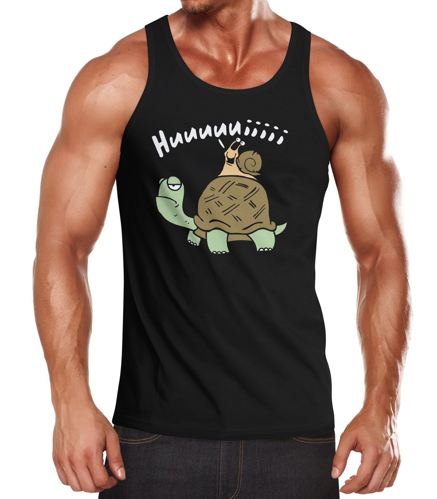 MoonWorks Tanktop Herren Tanktop Schildkröte Schnecke günstig online kaufen
