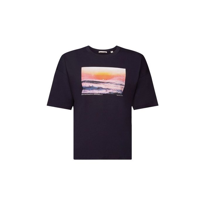 edc by Esprit T-Shirt Baumwoll-T-Shirt mit Print auf der Vorderseite (1-tlg)