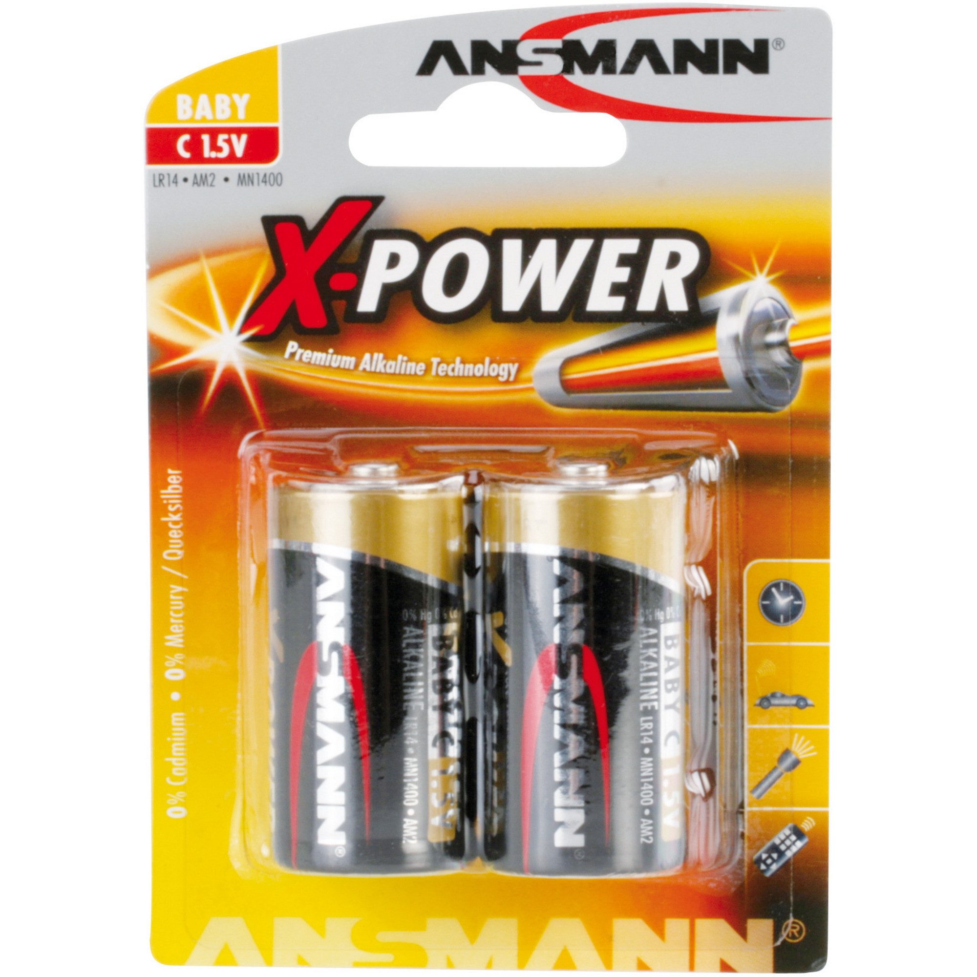 ANSMANN AG Ansmann X-Power Alkaline Batterie Baby C / LR14, Batterie
