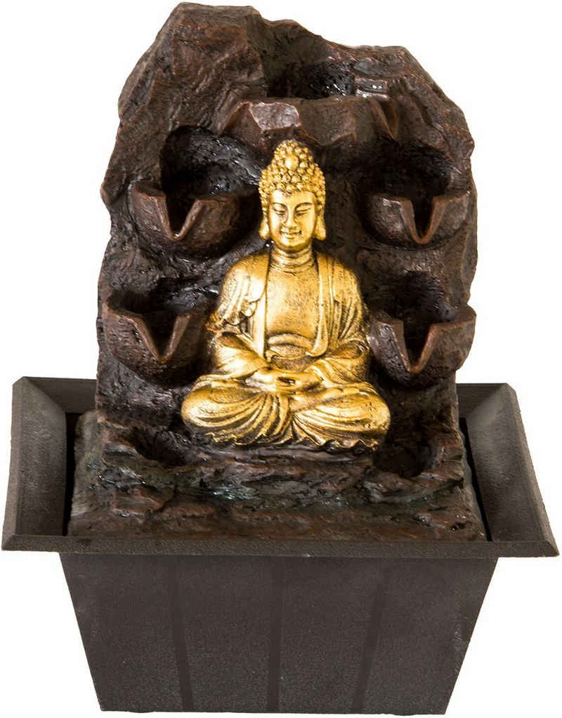 NATIV Haushalt Zimmerbrunnen »Zimmerbrunnen Buddha«, mit LED-Beleuchtung
