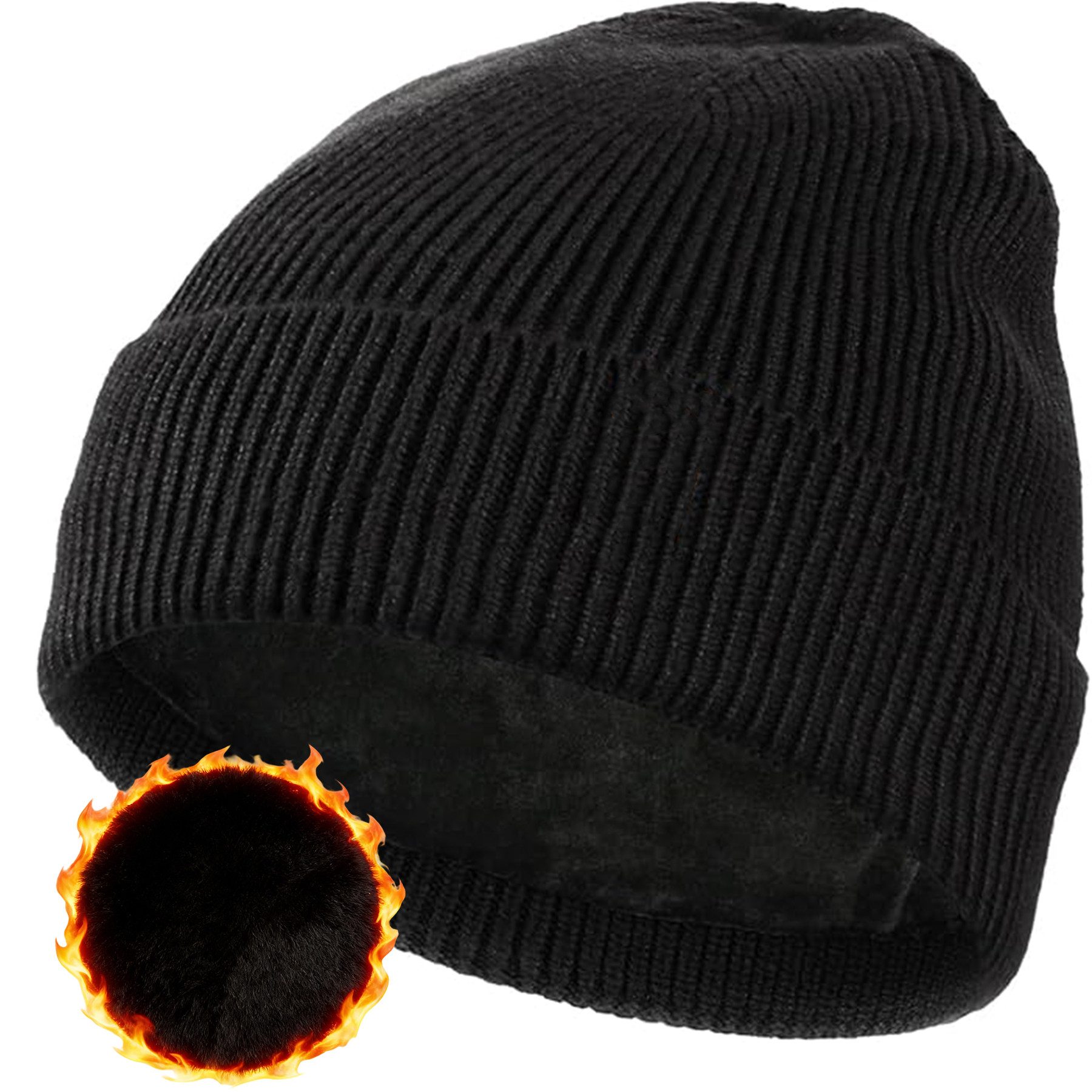 Mutig Strickmütze Beanie Mütze, Unisex Wintermütze, Dehnbar & Weich, Thermo Beanie (Strickmütze mit Bündchen und Dickem Warmem Futter, Thermo Beanie, Beanie für Damen & Herren) Geschenk für Männer und Frauen