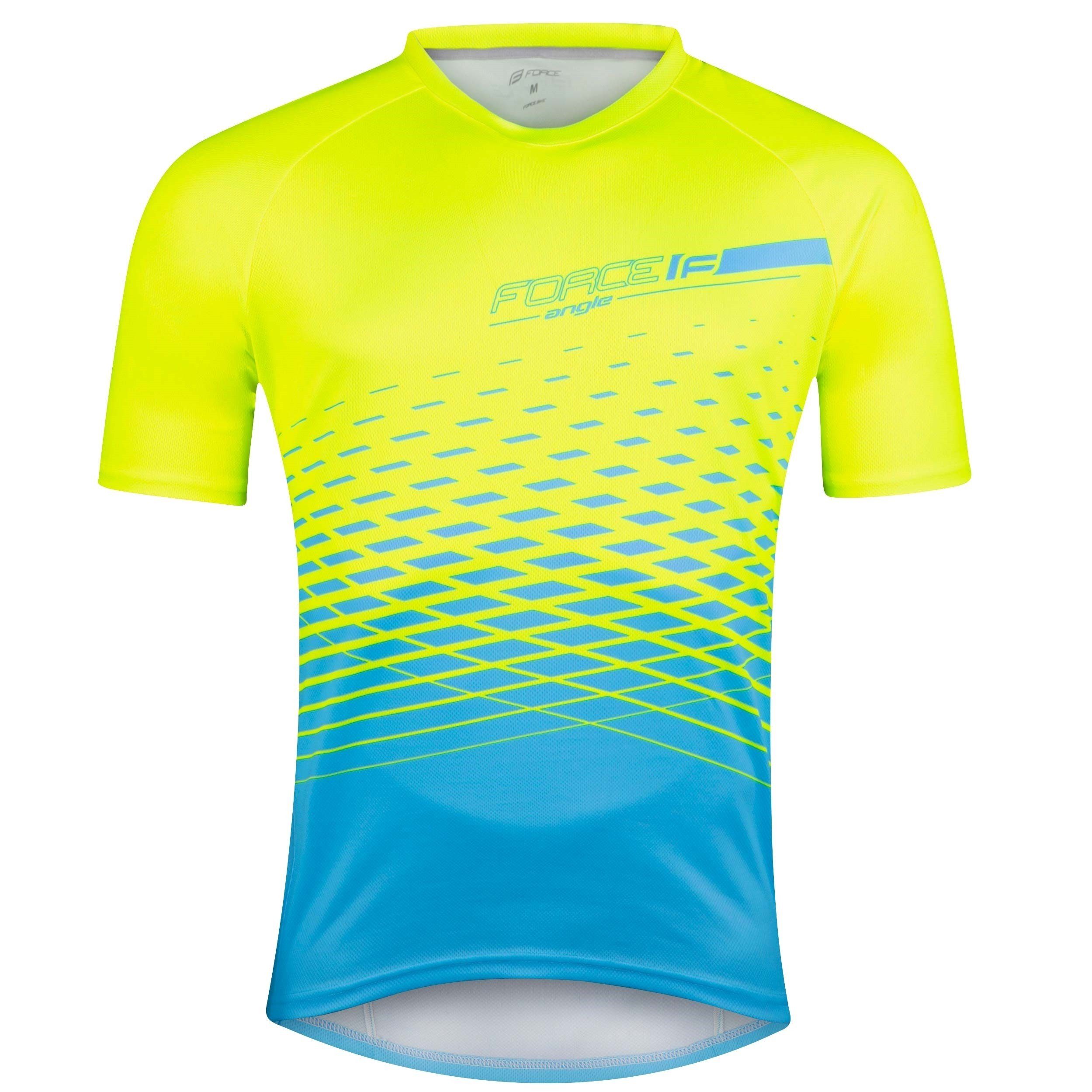 FORCE Radtrikot Jersey FORCE MTB ANGLE blau-gelb