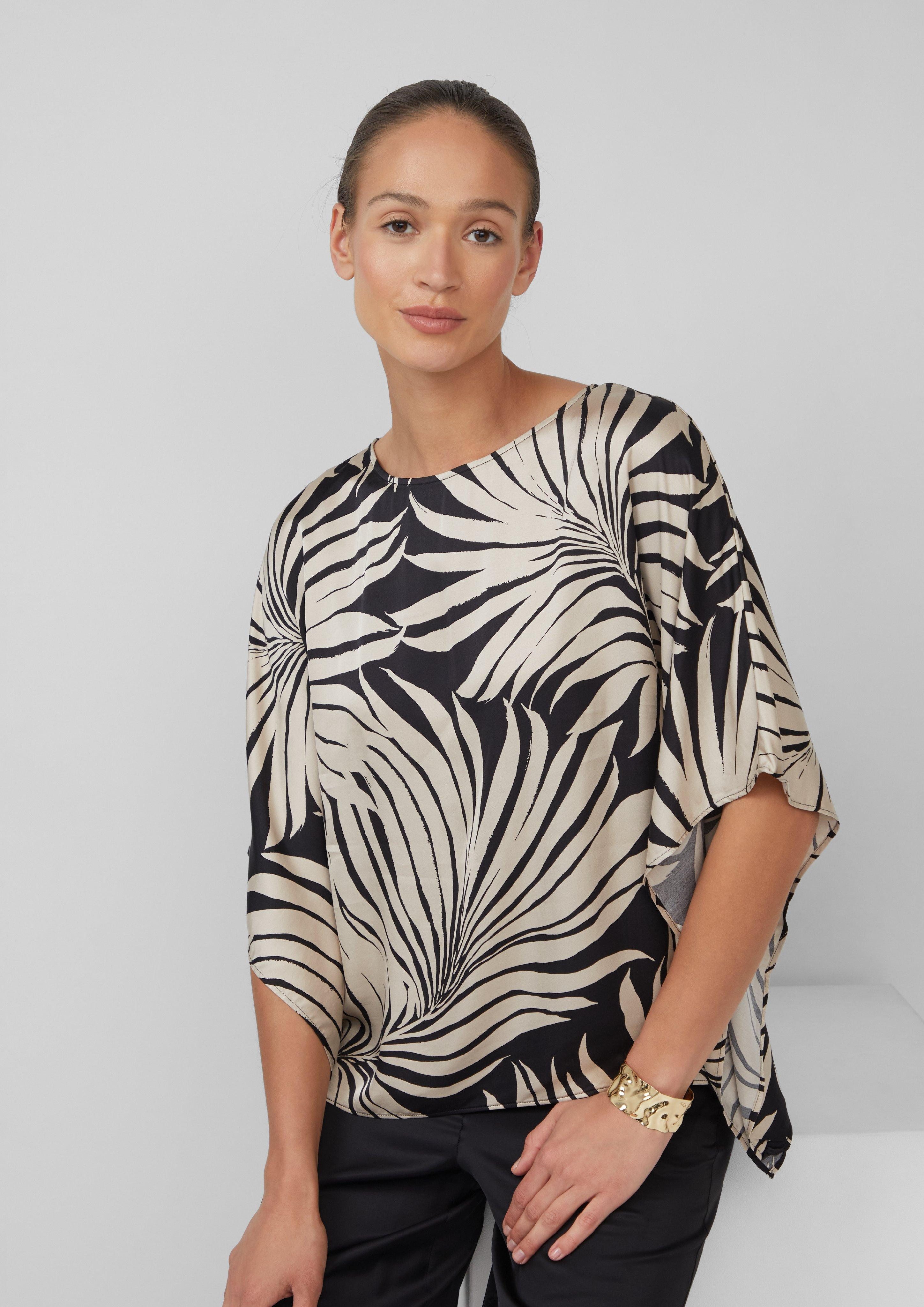 s.Oliver BLACK LABEL Langarmbluse Fließende Poncho-Bluse günstig online kaufen