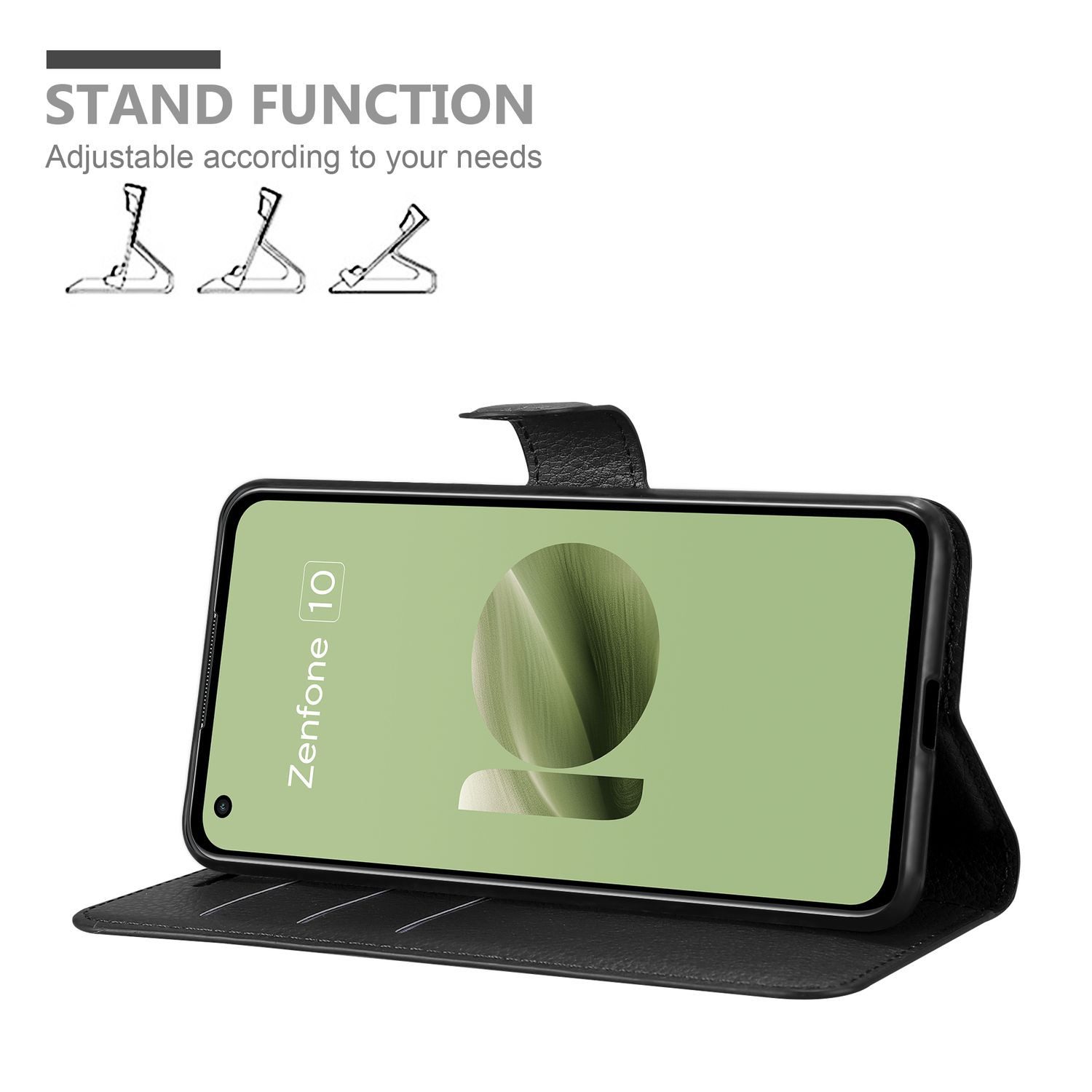 Cadorabo Handyhülle für Asus Zenfone 10 Hülle Asus Zenfone 10, Hülle Schutzhülle mit Standfunktion, Kartenfach und Magnetverschluss