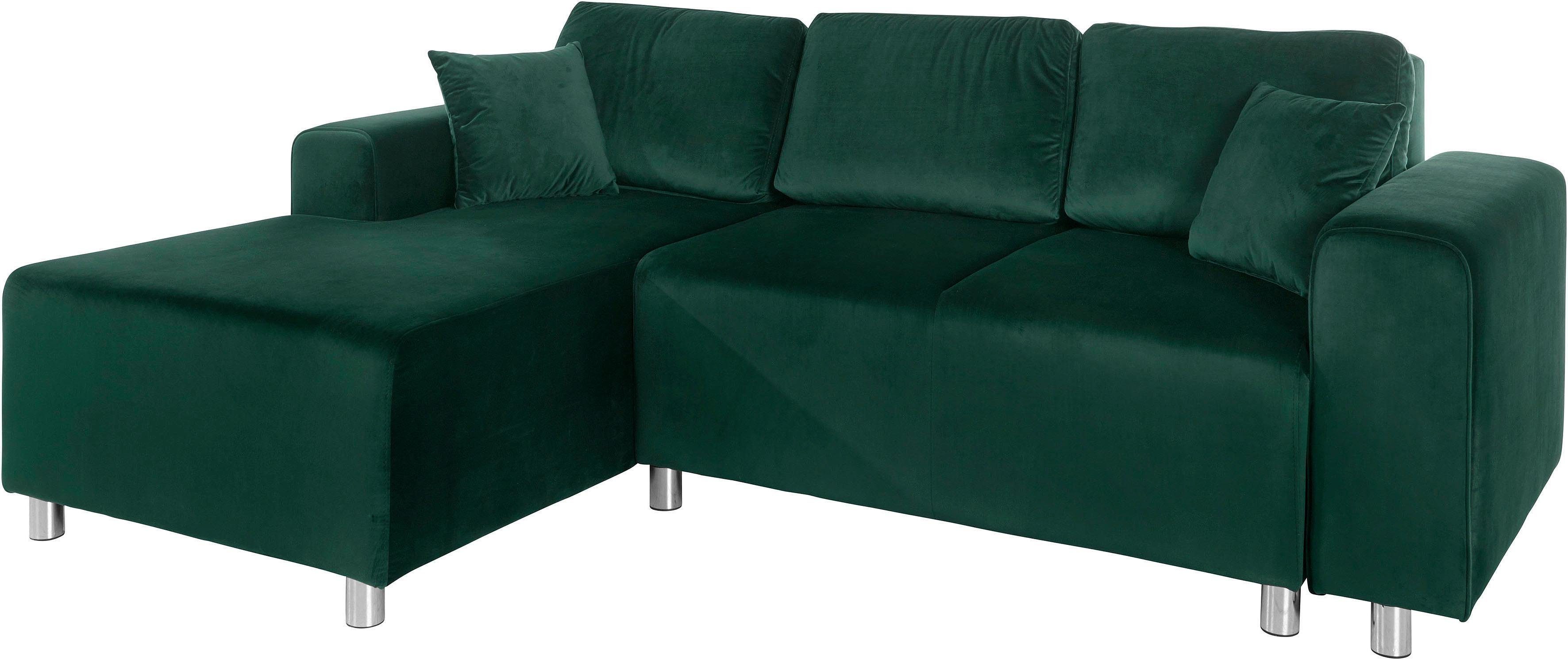 Home affaire Ecksofa Györ, L-Form, wahlweise mit Bettfunktion und Bettkasten incl. 2 Zierkissen