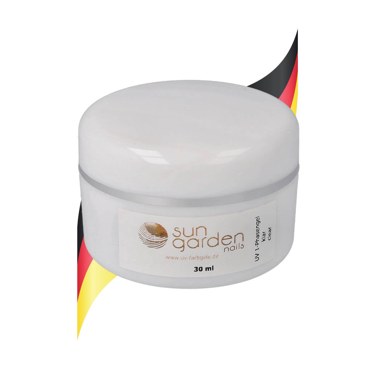 Sun Garden Nails UV-Gel 30 ml UV 1-Phasengel Allround Gel klar + Pinselset 3tlg.